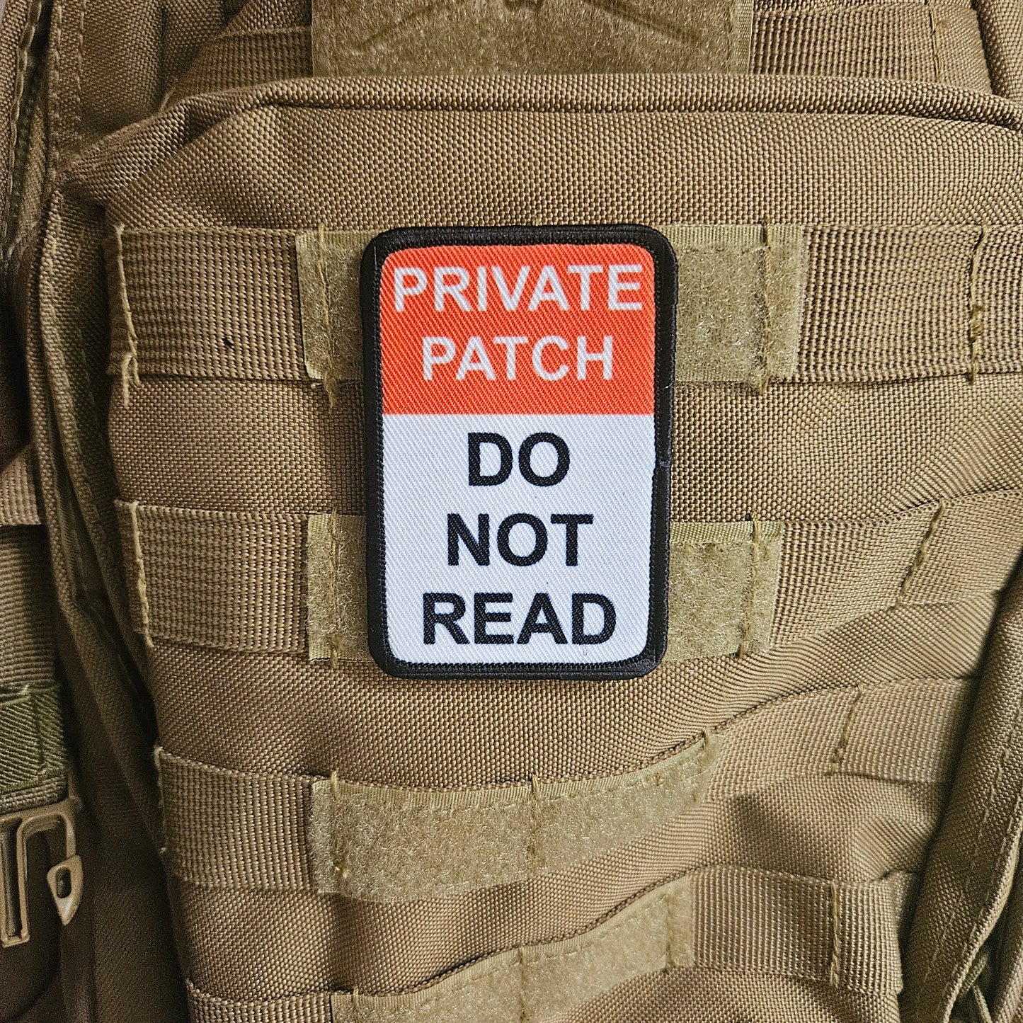 Private patch do not read joke k2"x3" morale patch with hook and loop backing