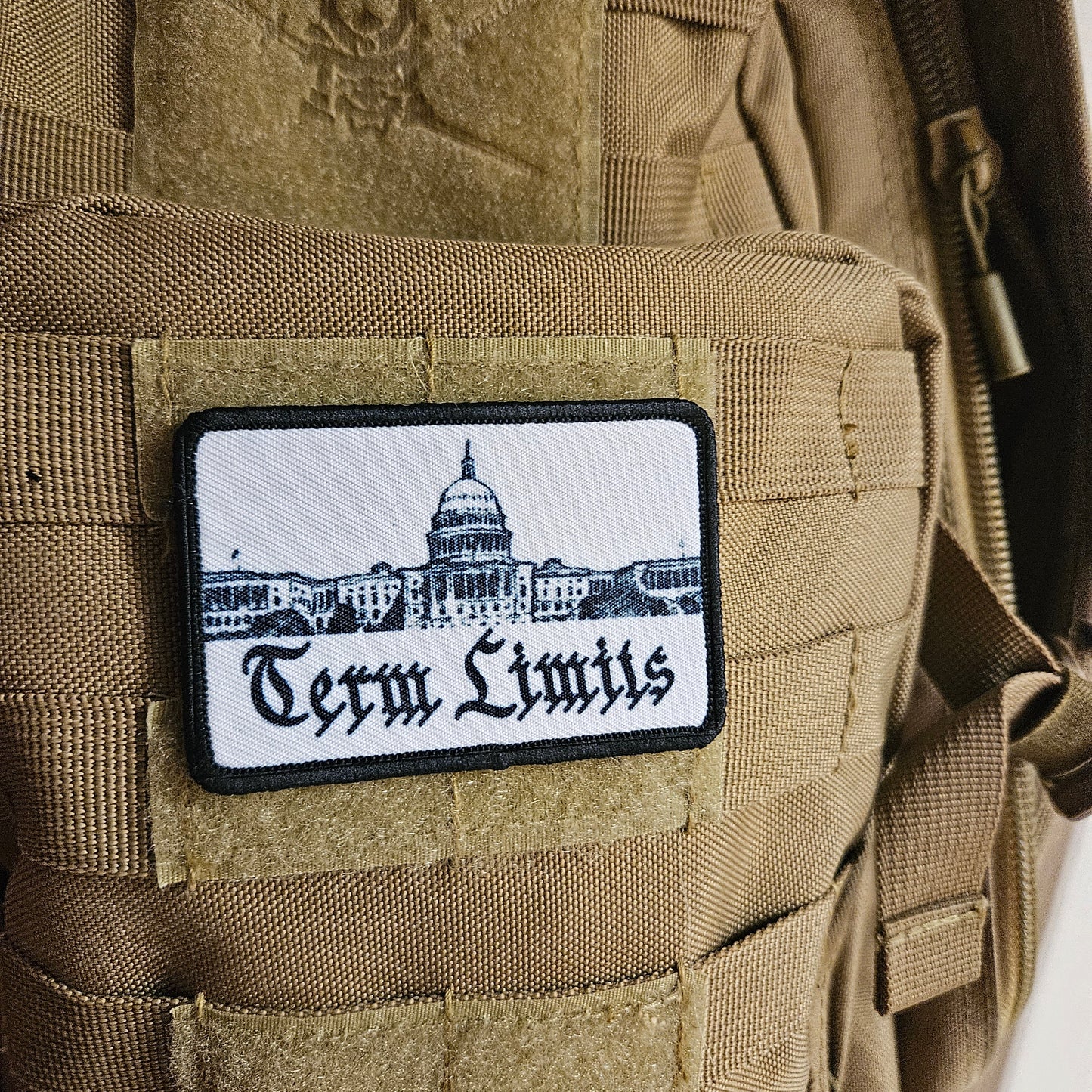 We need congressional term limits meme 2"x3" removable morale patch with hook and loop backing