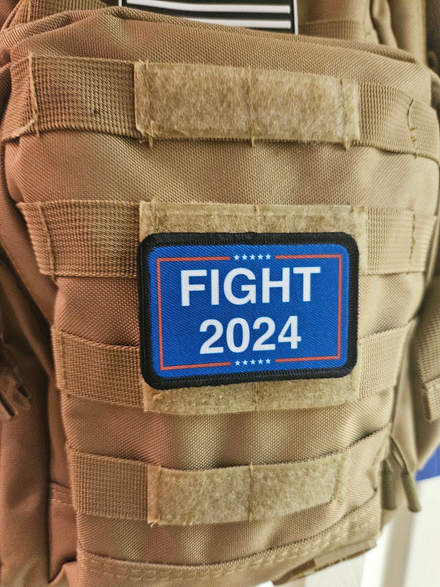 fight 2024 2"x3" morale patch with hook and loop backing military joke meme