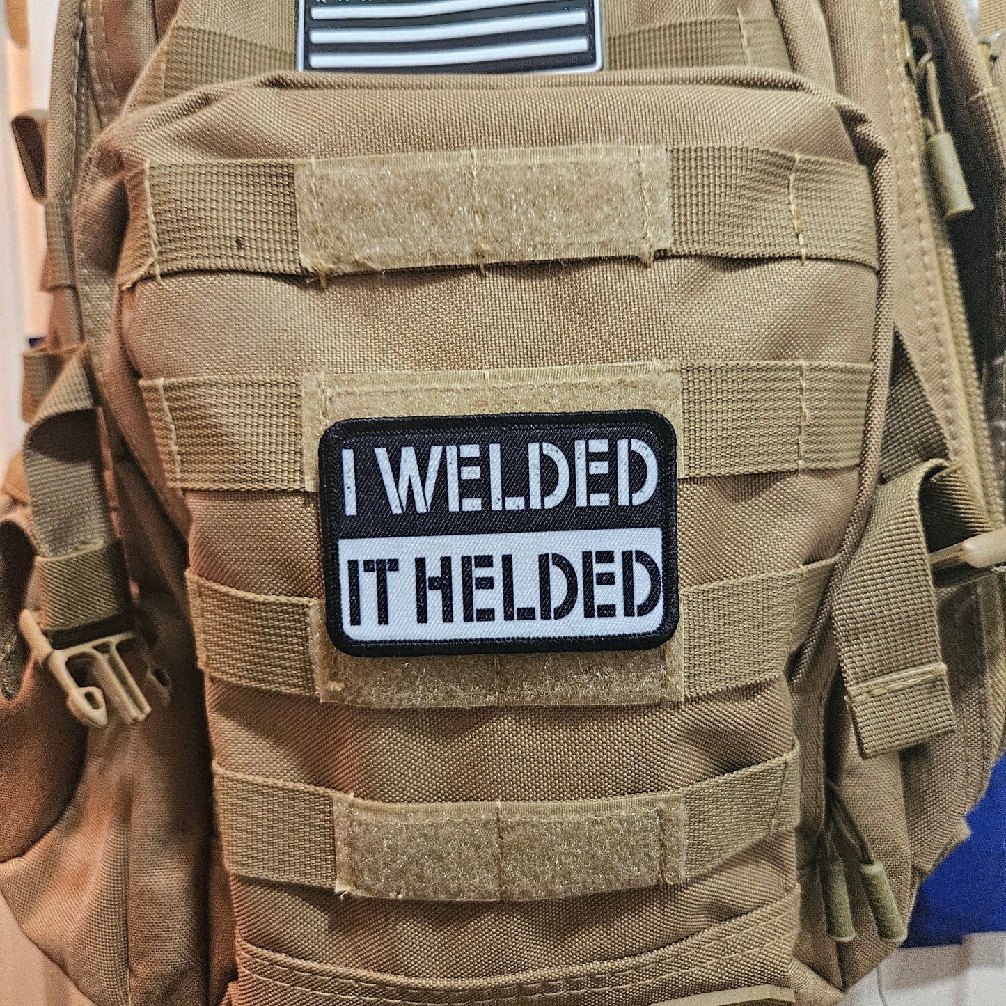 I welded it helded welding meme patch removable patch 2"x3" morale patch with hook and loop backing