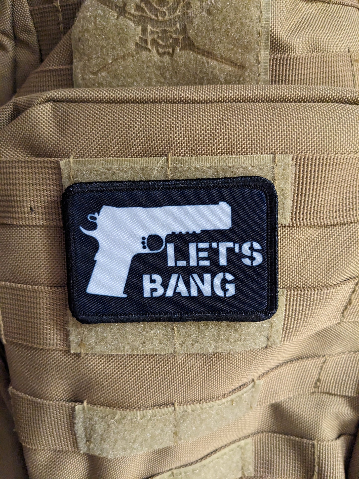 Let's bang 1911 2nd amendment meme 2"x3" morale patch with hook and loop backing