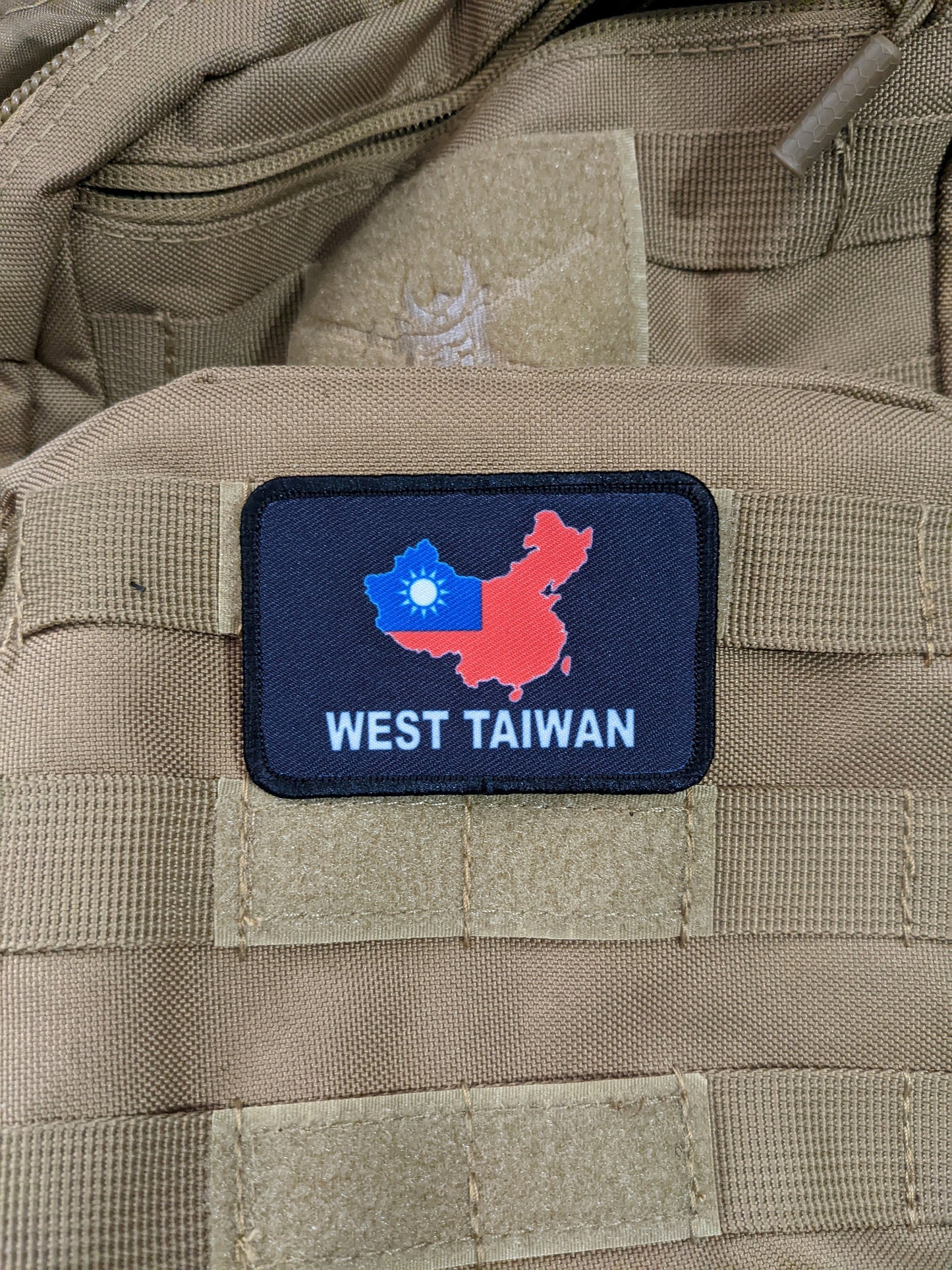 West Taiwan anti-ccp anti-communist support meme 2"x3" morale patch with hook and loop backing