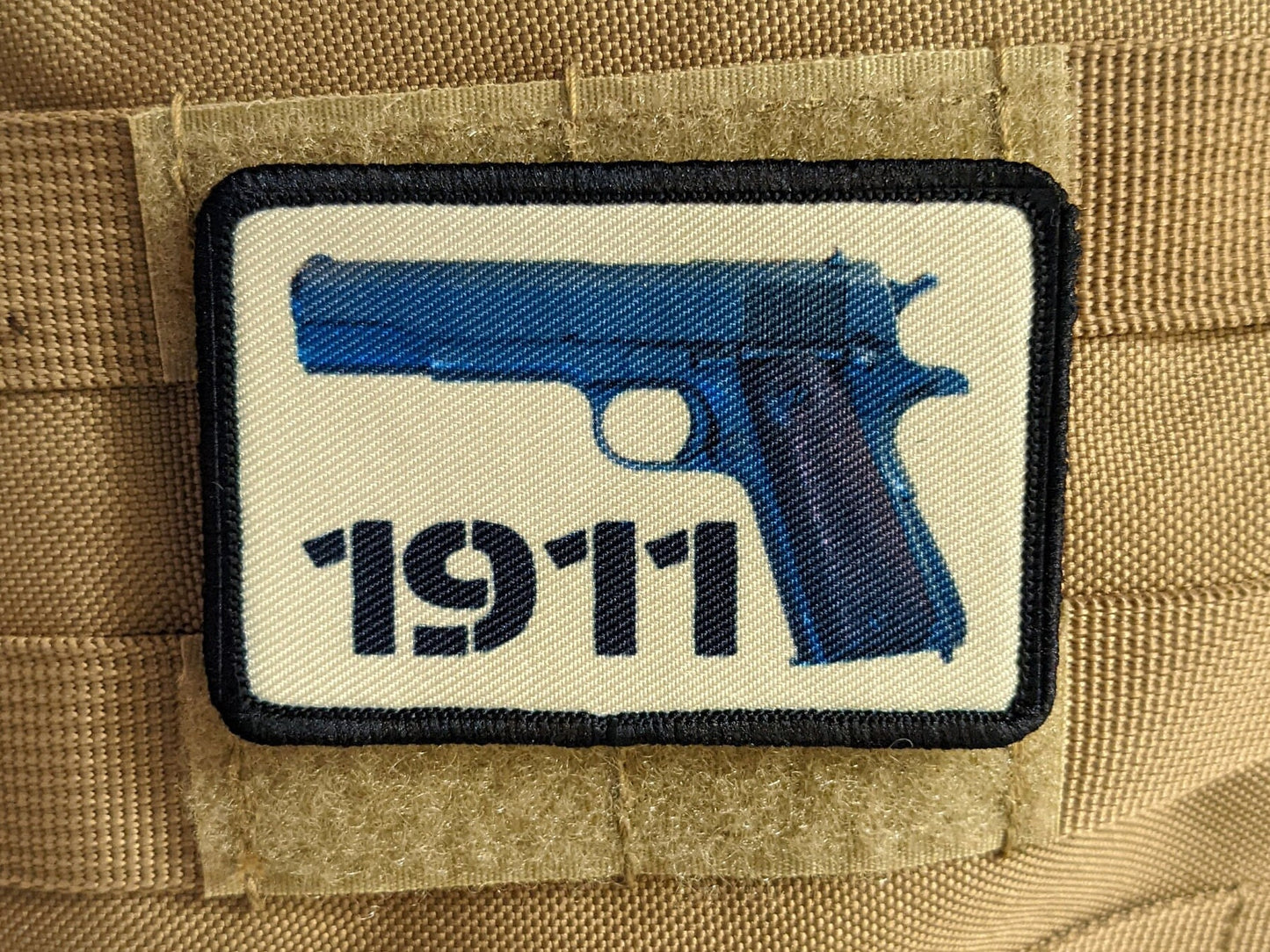 1911 a1 pistol 2"x3" morale patch with hook and loop backing