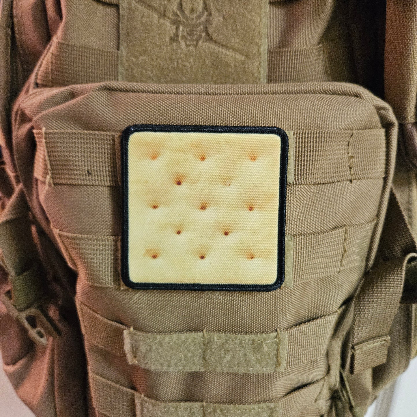 Saltine cracker enthusiasts Morale patch 3x3" square patch with hook and loop backing