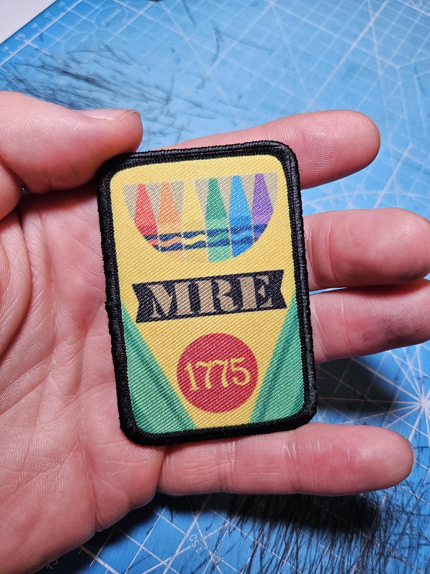 Crayon eaters marine meme ration red tastes like cherry 2"x3" morale patch with hook and loop backing military joke meme