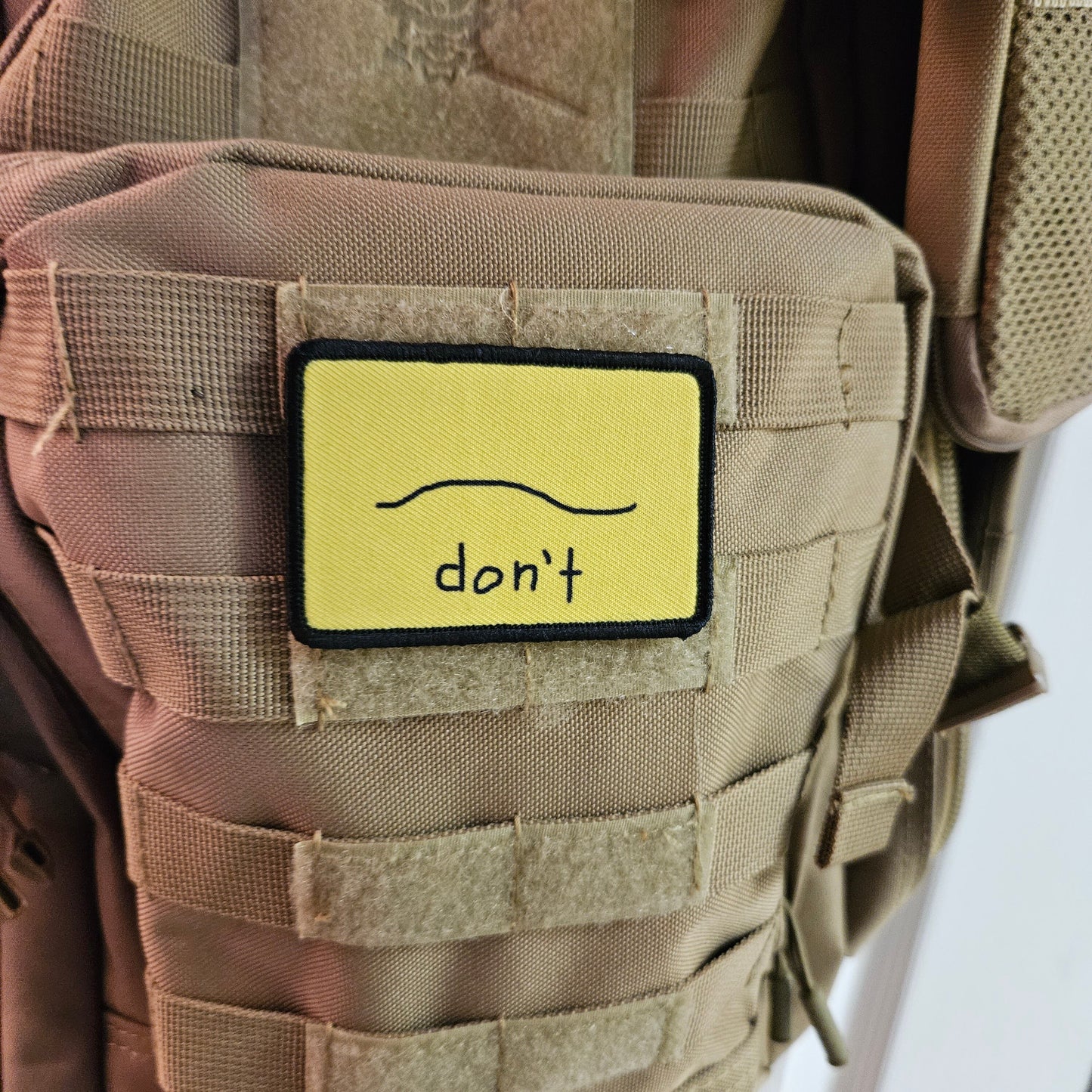 Don't bad drawing parody Gadsden flag meme 2"x3" removable morale patch with hook and loop backing