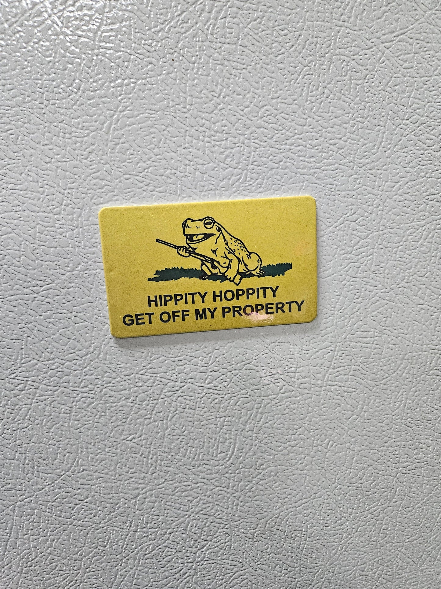 3x hippity hoppity get off my property Gadsden flag parody fridge magnet 2x3.5" dimensions