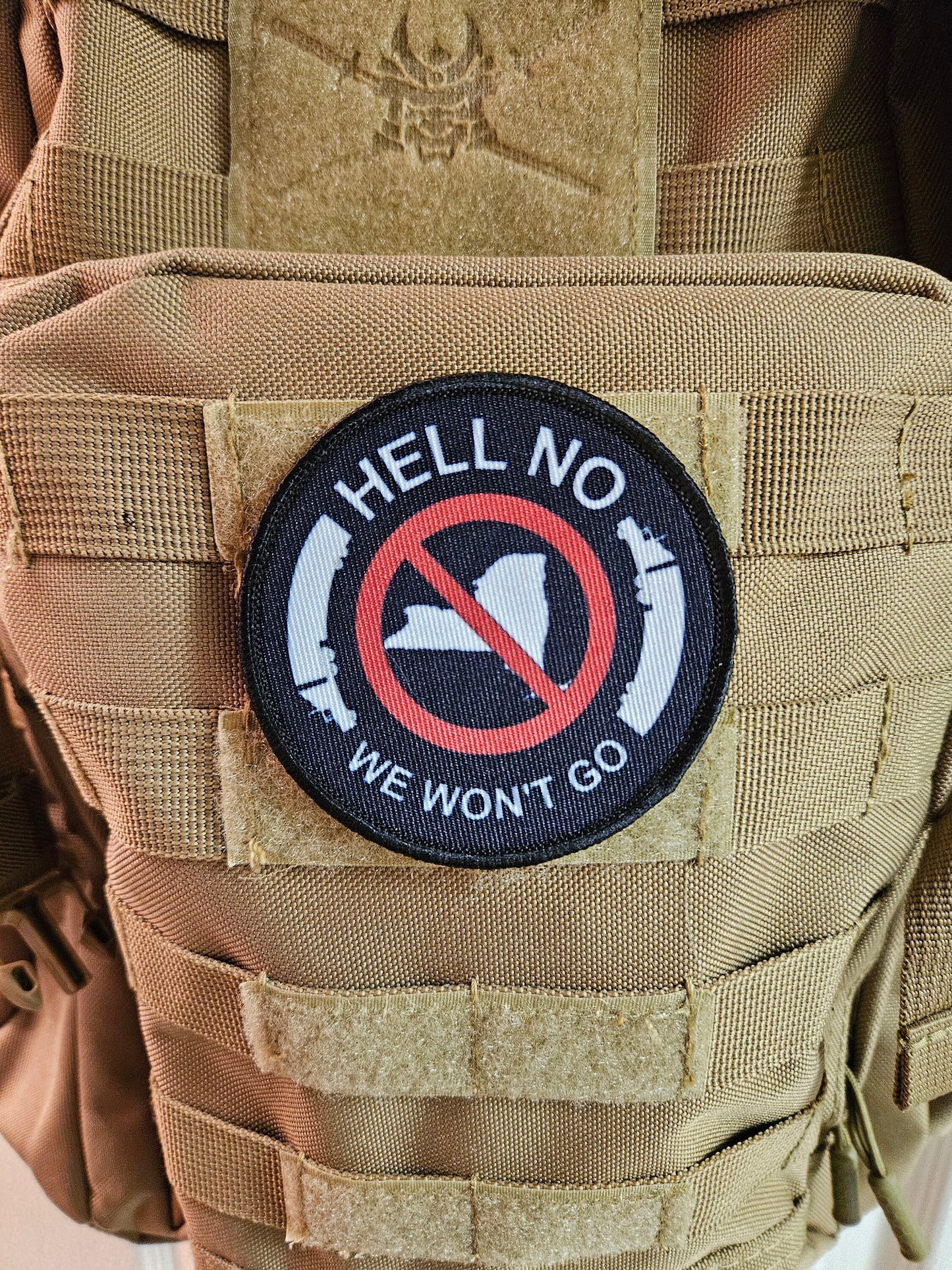 New York trucker boycott protest 3" circle removable morale patch with hook and loop backing