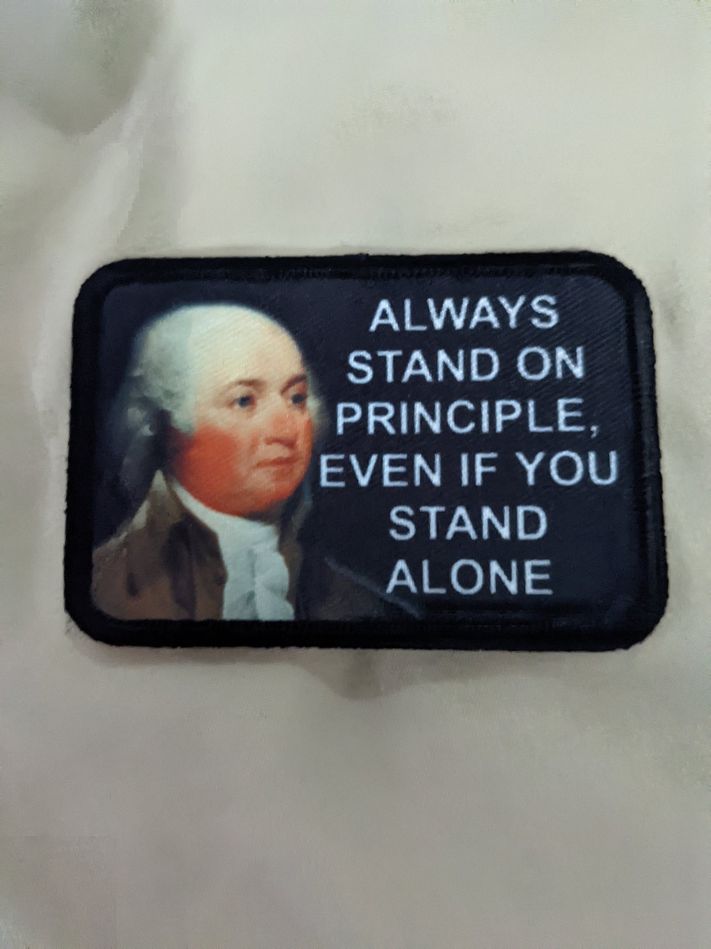 lot of 5 founding fathers quotes Ben Franklin, Thomas Paine, John Adams 2"x3" removable morale patch with hook and loop backing