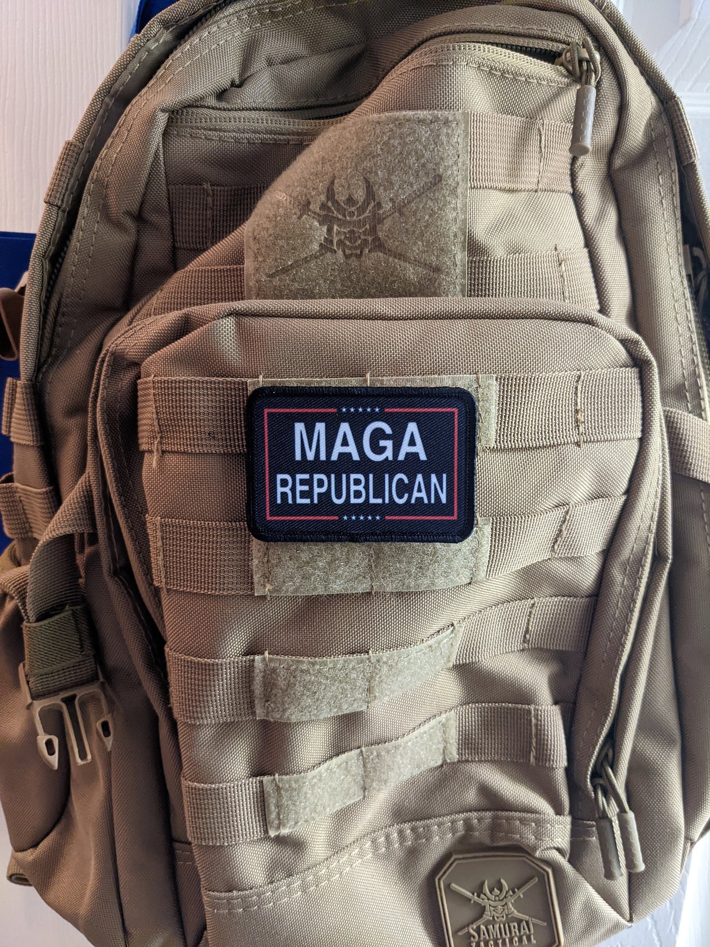 MAGA REPUBLICAN black meme 2"x3" morale patch with hook and loop backing