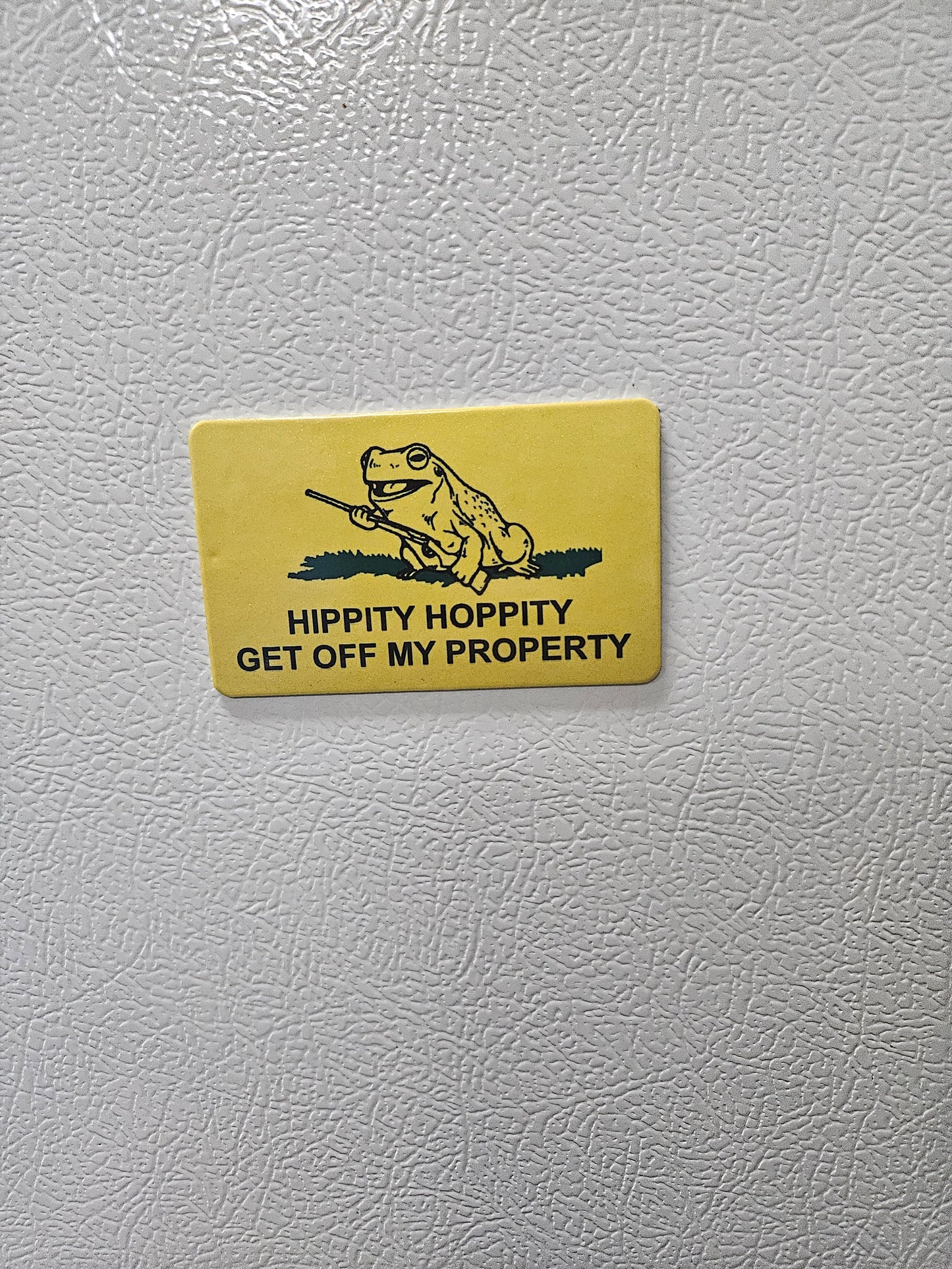 3x hippity hoppity get off my property Gadsden flag parody fridge magnet 2x3.5" dimensions
