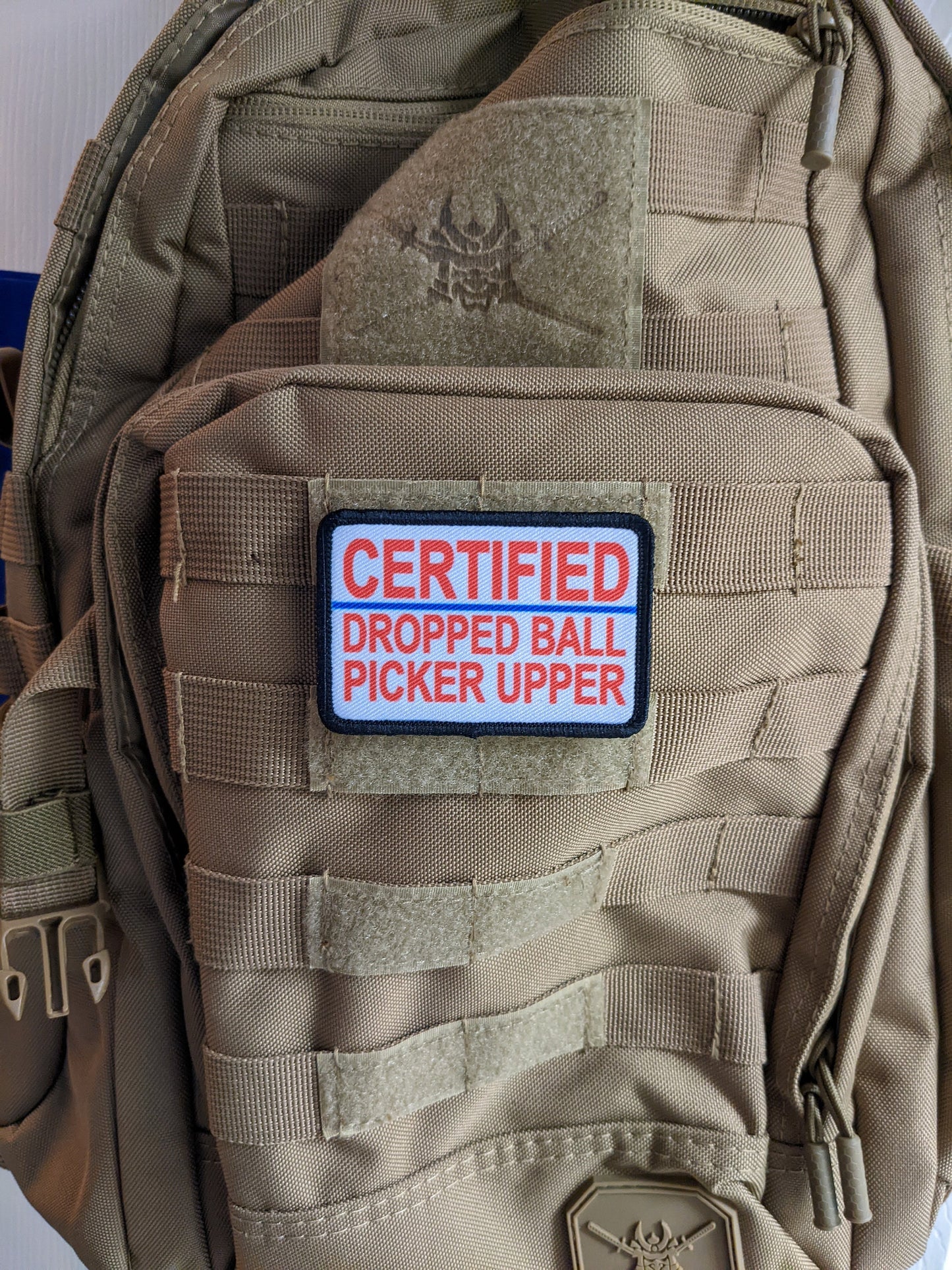 Certified dropped ball picker upper removable patch 2"x3" morale patch with hook and loop backing