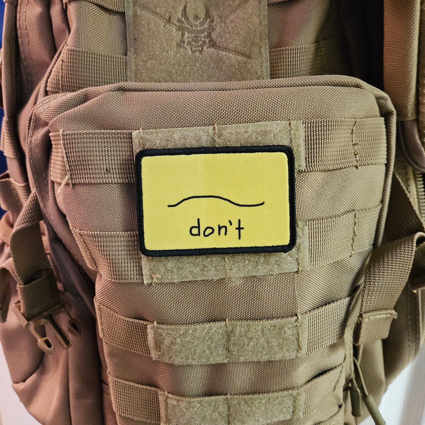 Don't bad drawing parody Gadsden flag meme 2"x3" removable morale patch with hook and loop backing