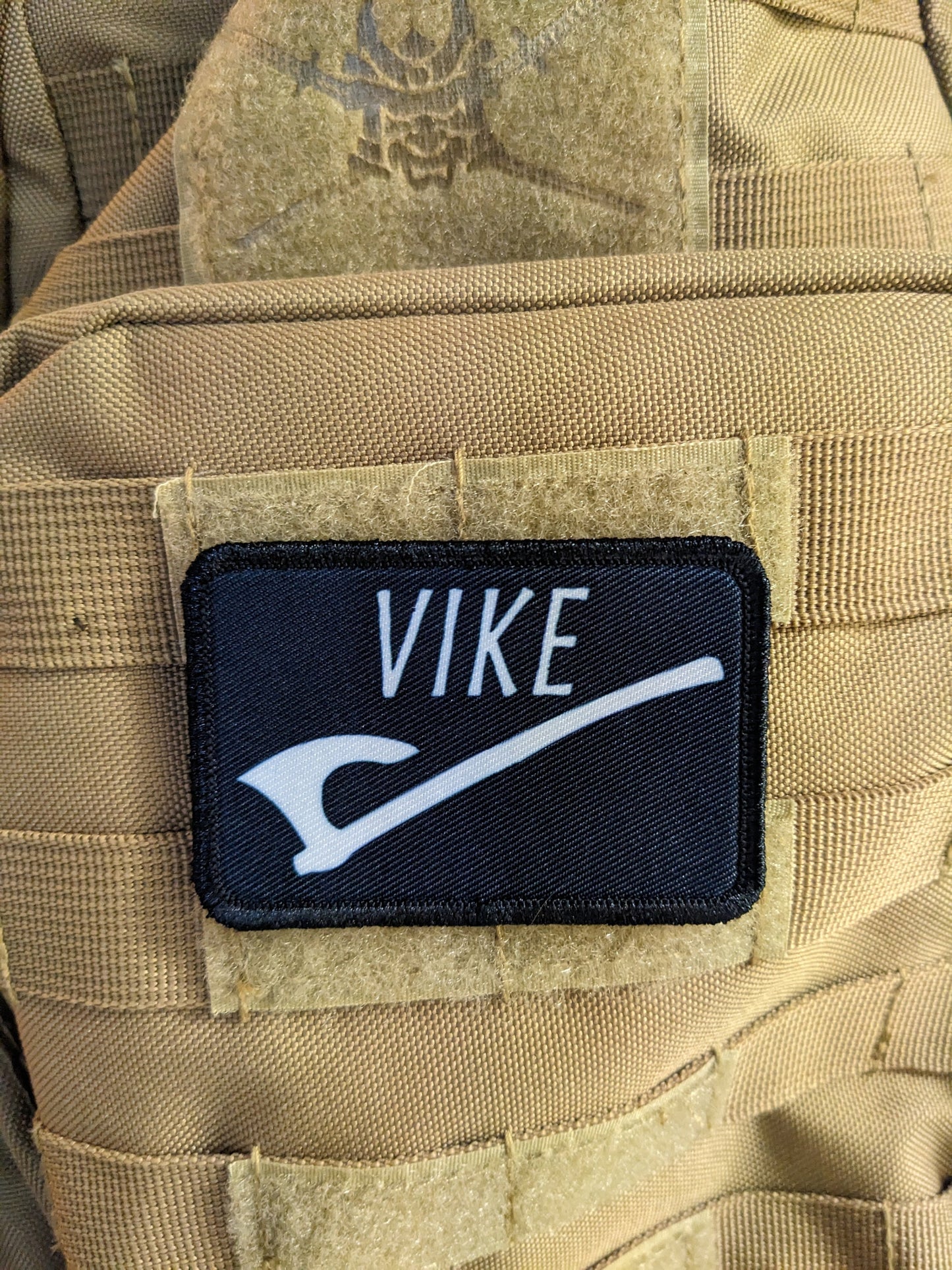 Viking Norse axe meme 2"x3" morale patch with hook and loop backing