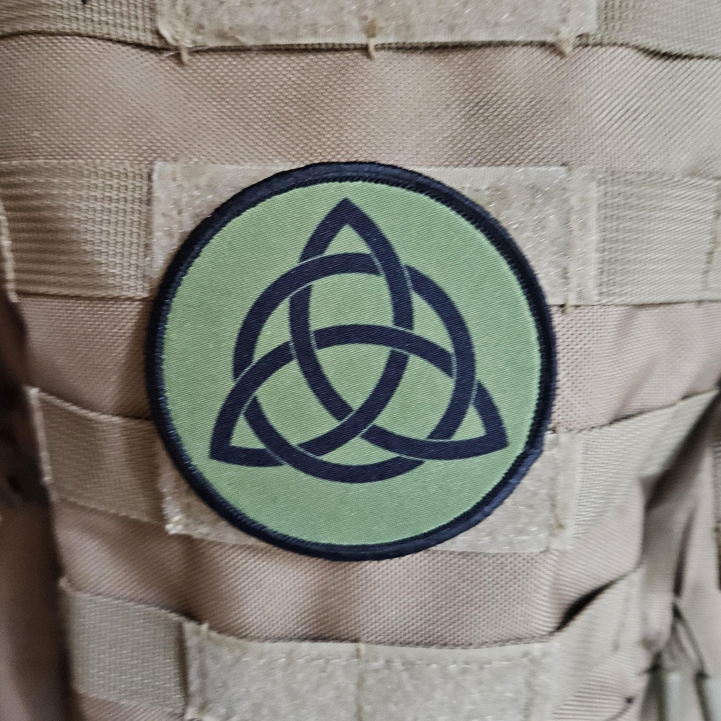 celtic knot triquetra rune 3" circle removable tactical morale patch with hook and loop for hat