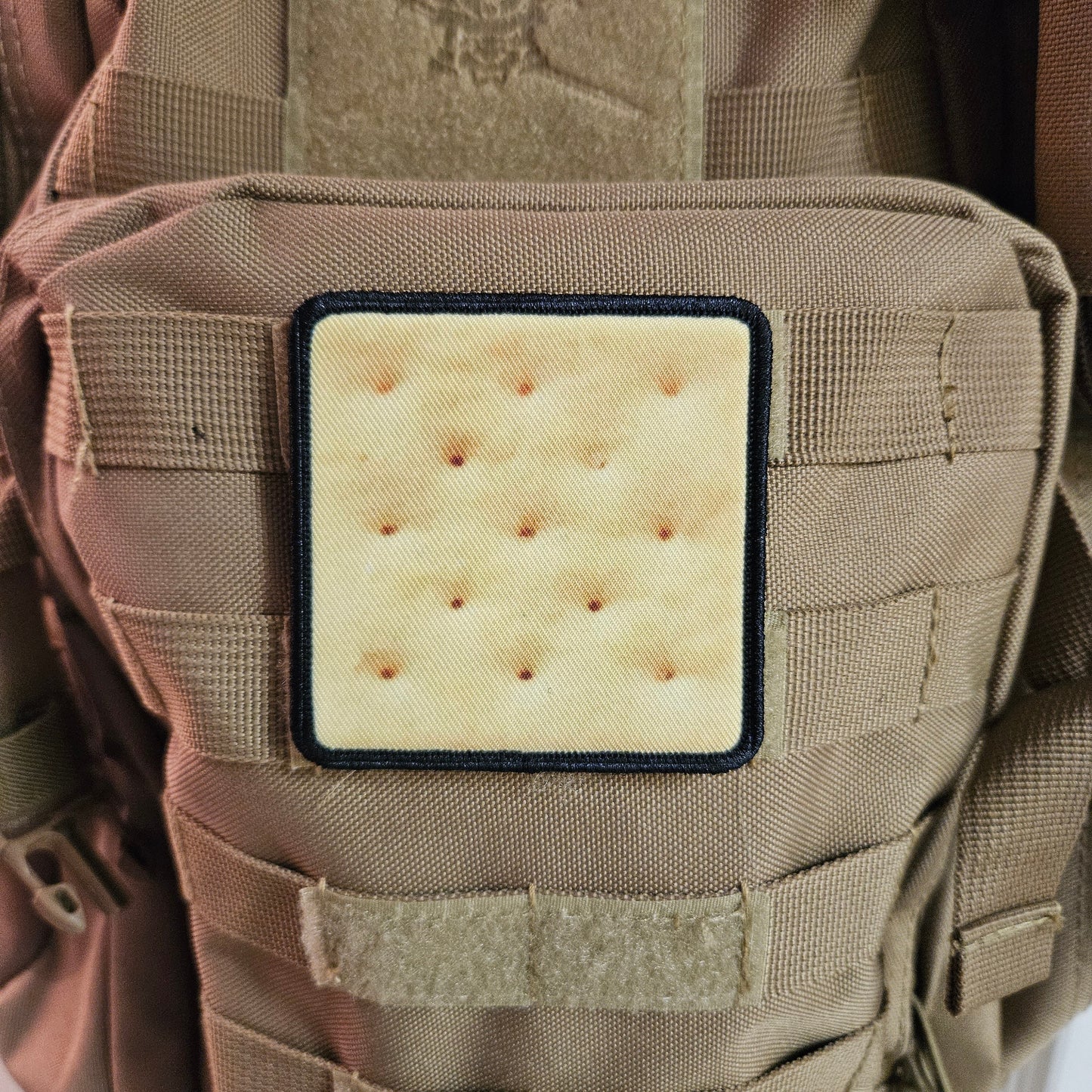 Saltine cracker enthusiasts Morale patch 3x3" square patch with hook and loop backing