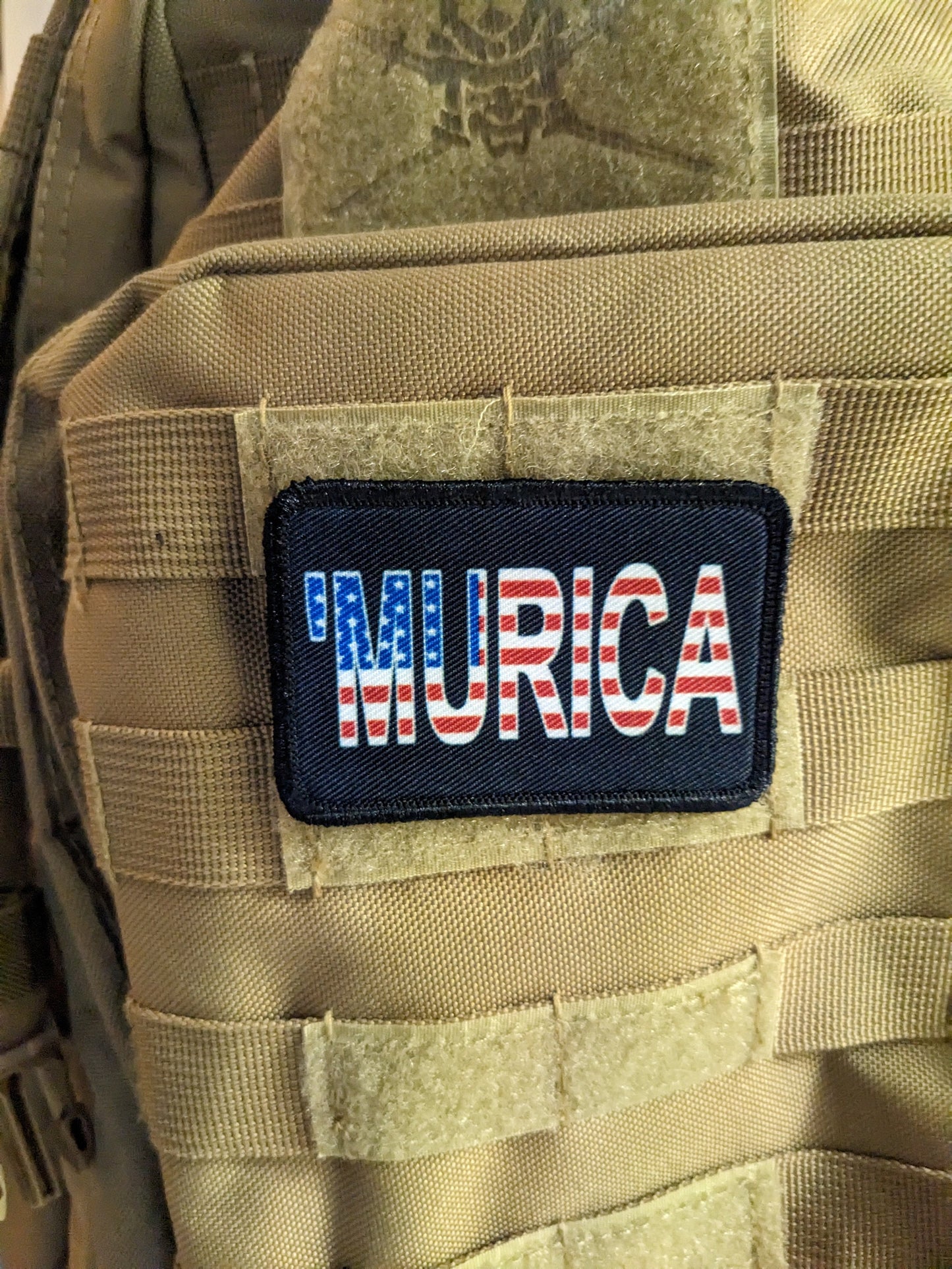 Funny 'murica meme 2"x3" morale patch with hook and loop backing