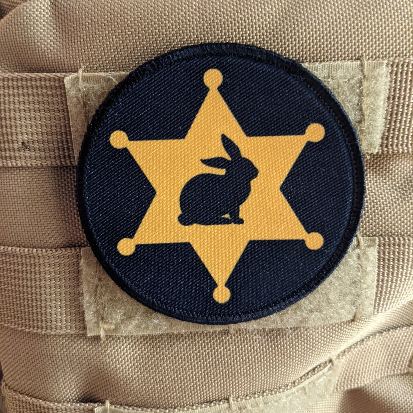Badge bunny police wife girlfriend type 3 3" circle morale patch with hook and loop backing