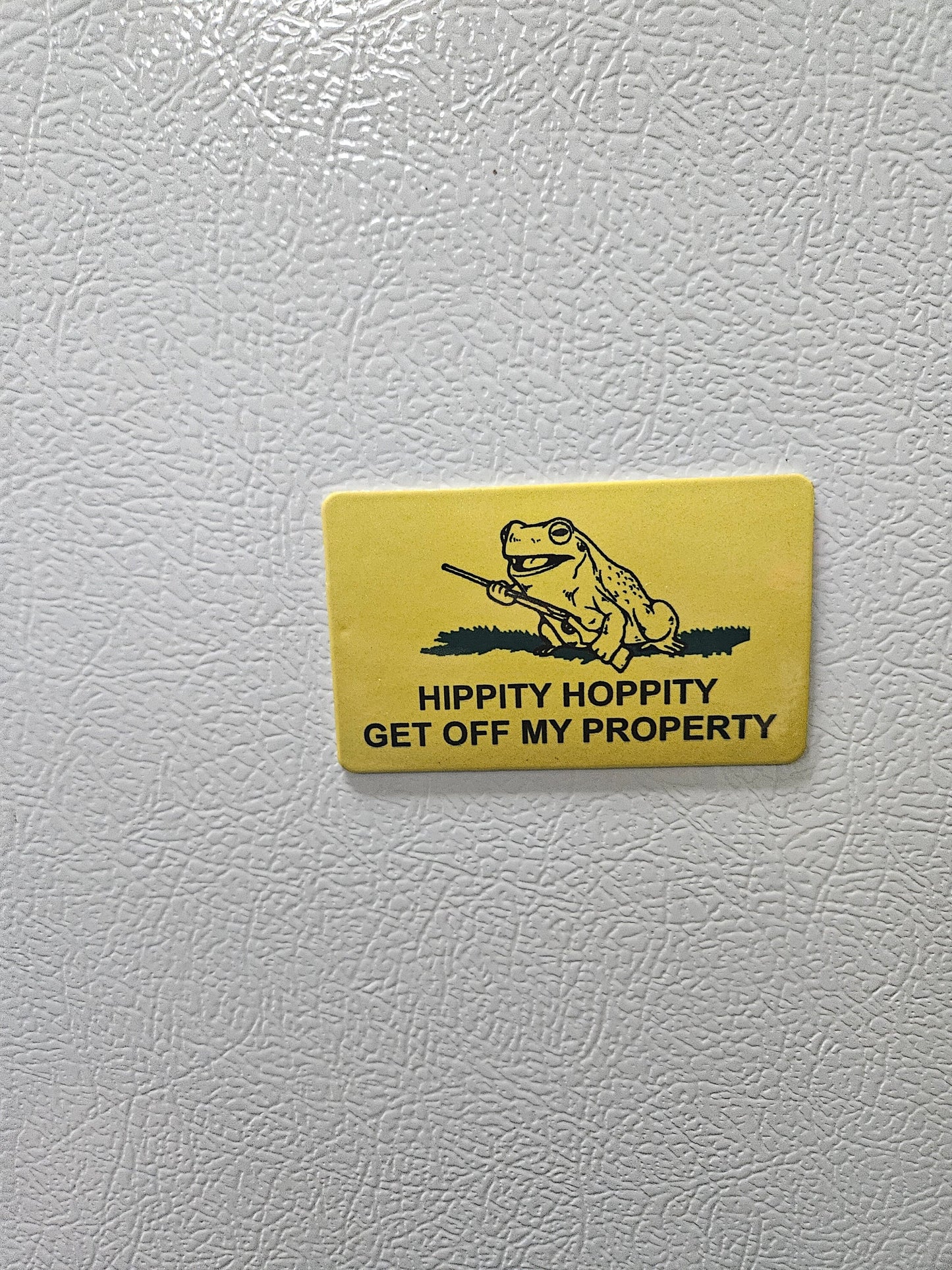 3x hippity hoppity get off my property Gadsden flag parody fridge magnet 2x3.5" dimensions