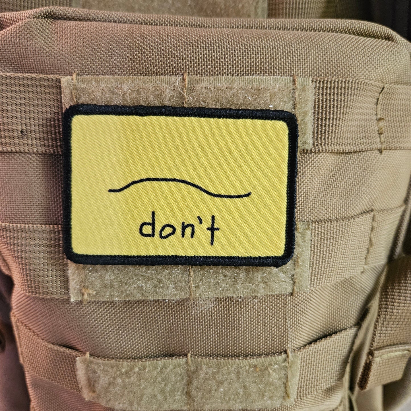 Don't bad drawing parody Gadsden flag meme 2"x3" removable morale patch with hook and loop backing