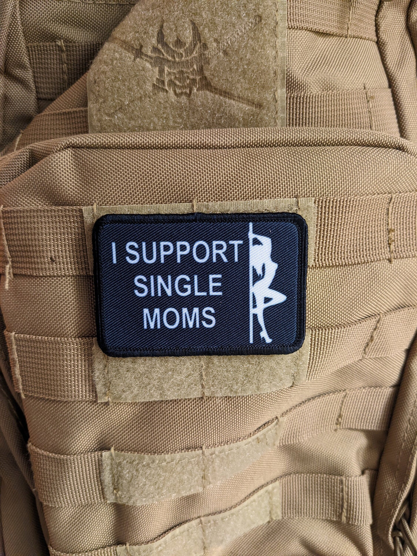 I support single moms stripper meme 2"x3" morale patch with hook and loop backing