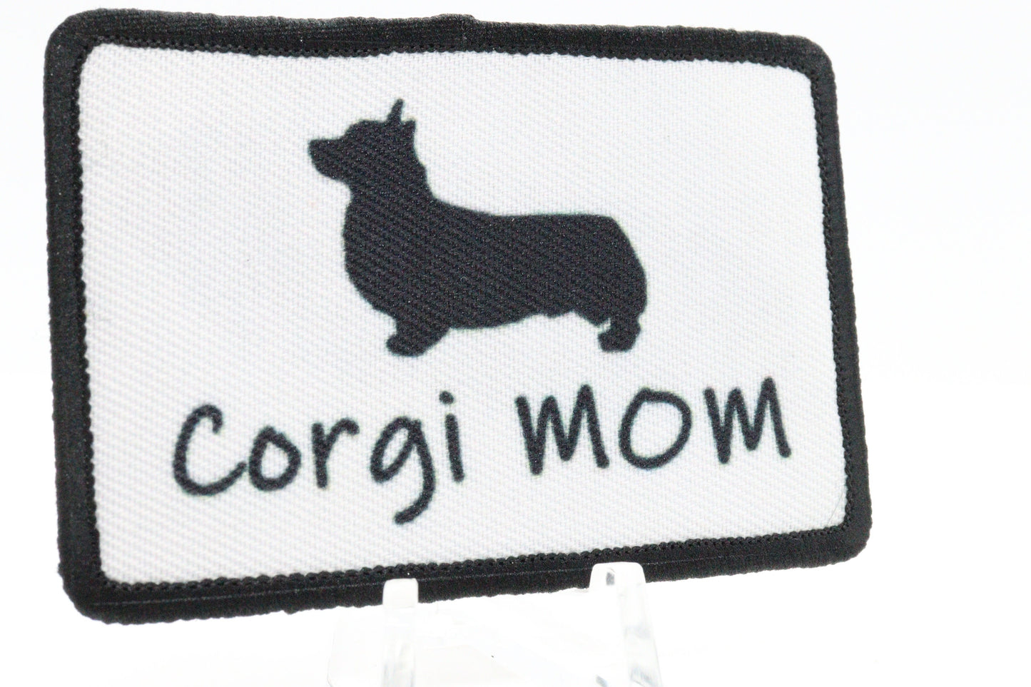 corgi mom 2"x3" morale patch with hook and loop backing