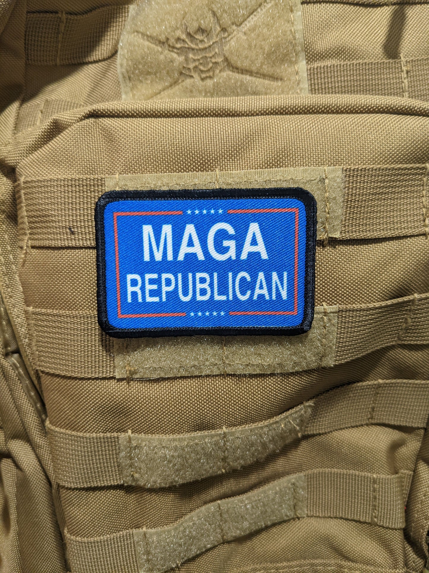 MAGA REPUBLICAN meme 2"x3" morale patch with hook and loop backing
