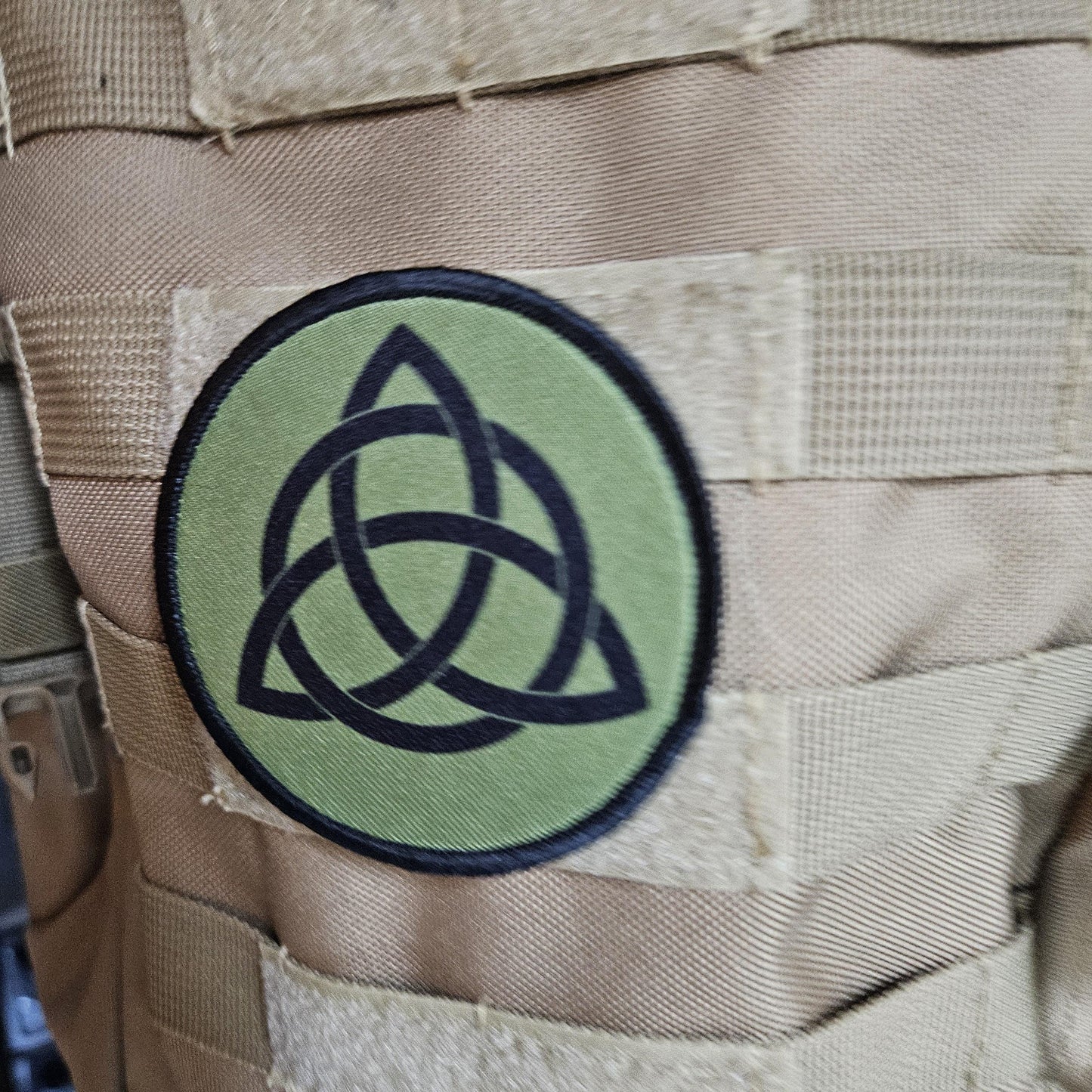 celtic knot triquetra rune 3" circle removable tactical morale patch with hook and loop for hat