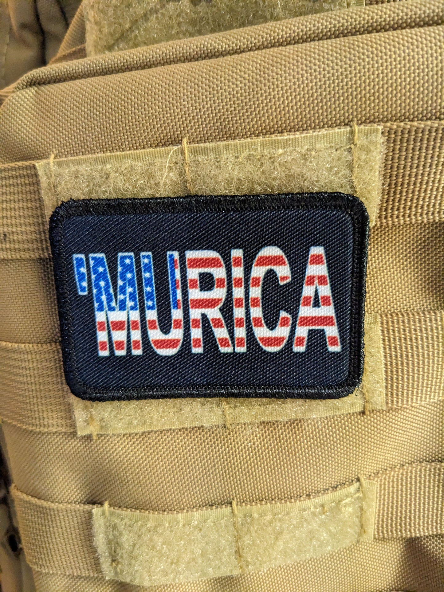 Funny 'murica meme 2"x3" morale patch with hook and loop backing