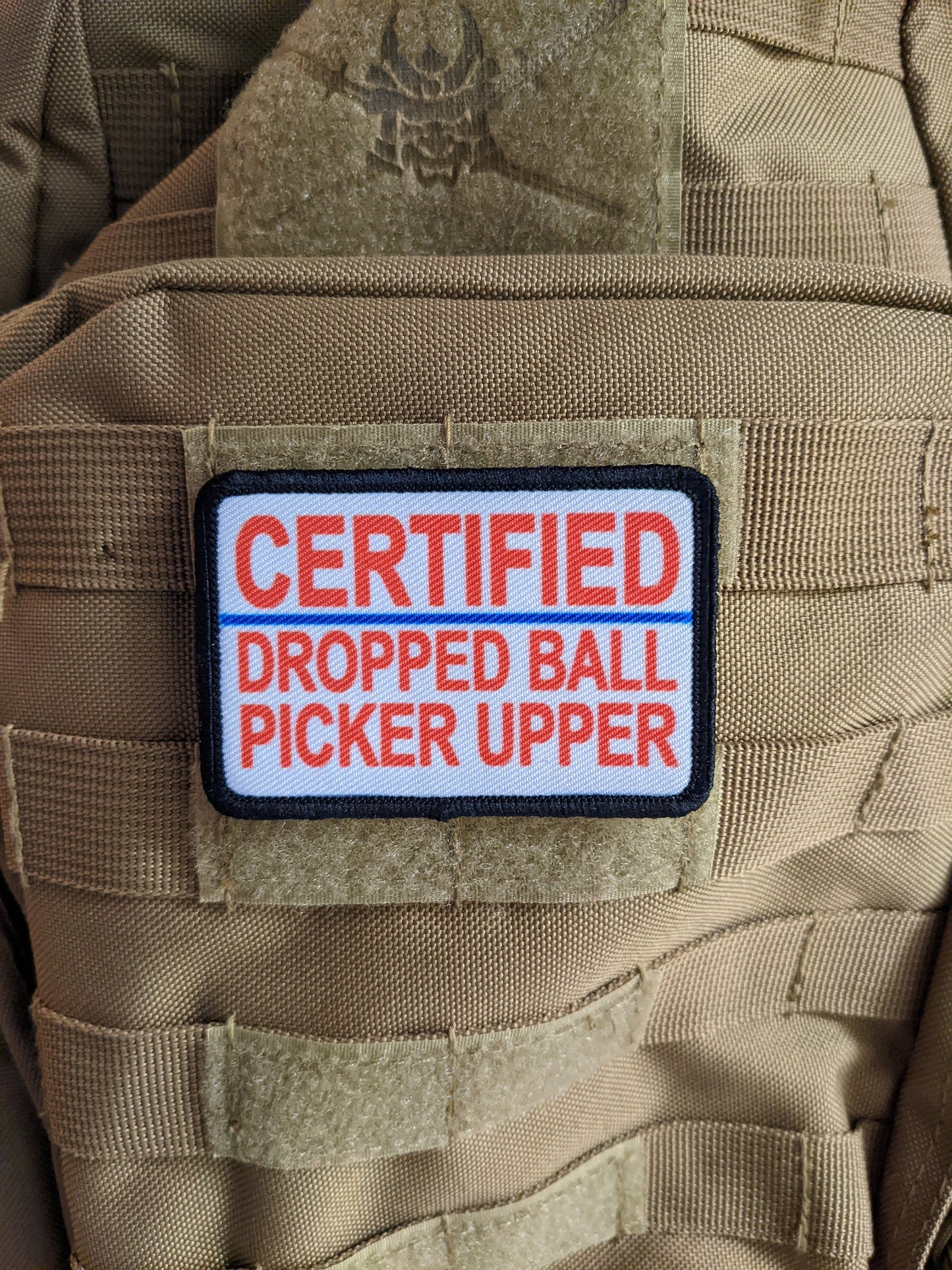 Certified dropped ball picker upper removable patch 2"x3" morale patch with hook and loop backing