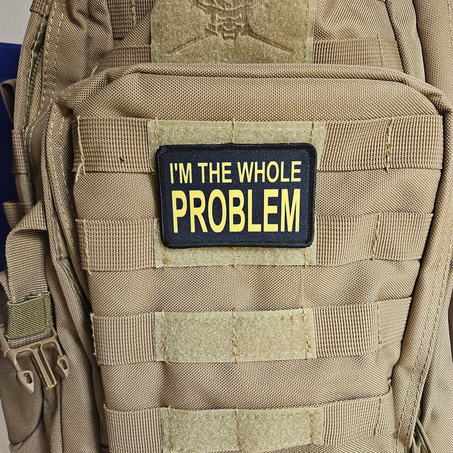Im the whole problem removable patch 2"x3" morale patch with hook and loop backing