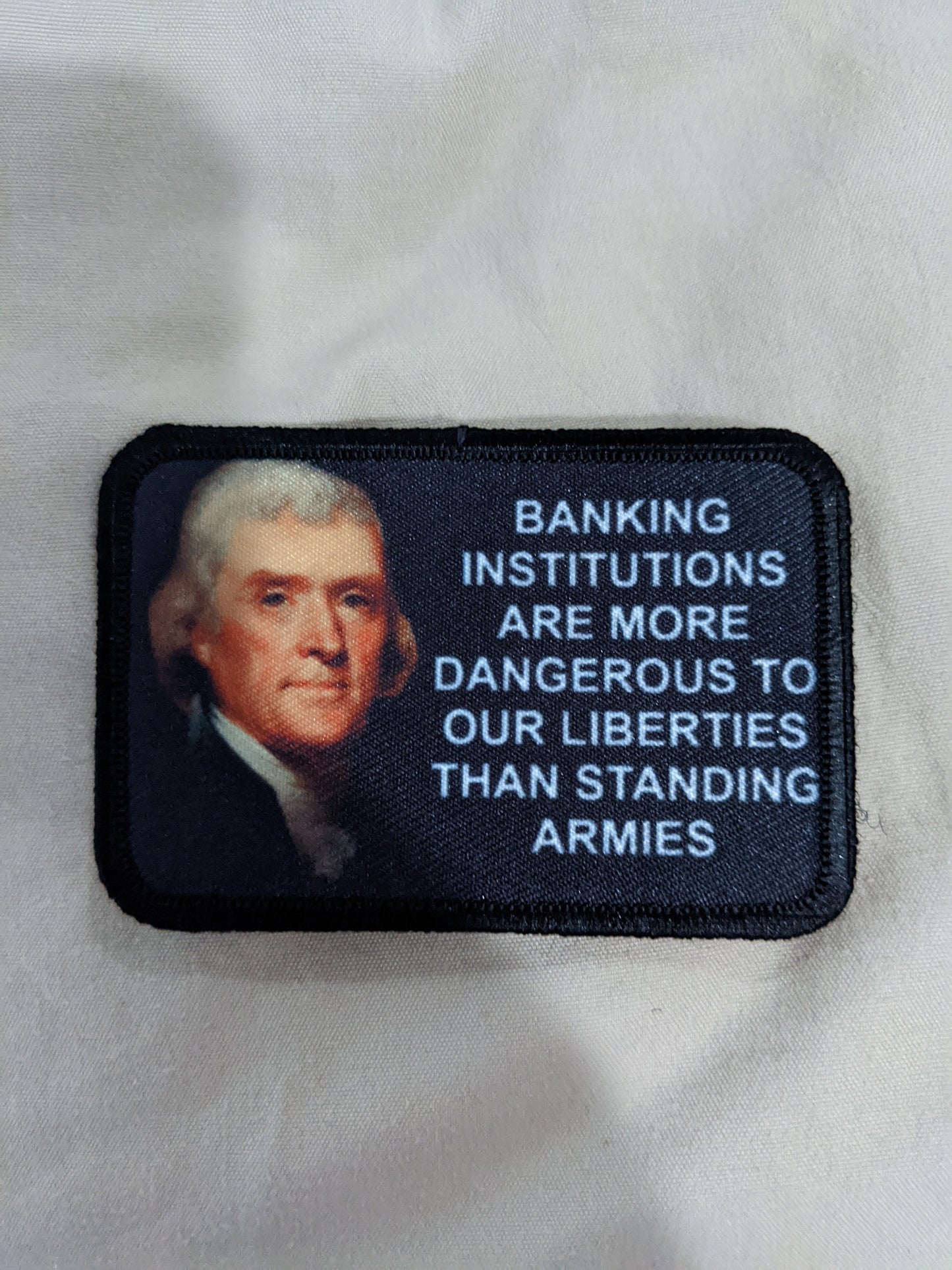 lot of 5 founding fathers quotes Ben Franklin, Thomas Paine, John Adams 2"x3" removable morale patch with hook and loop backing