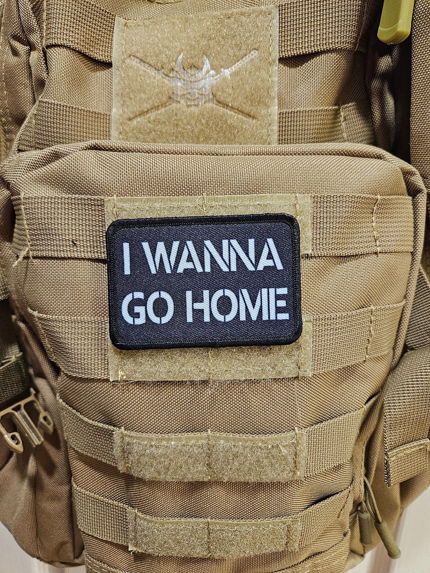 I wanna go home funny meme 2"x3" removable morale patch with hook and loop backing
