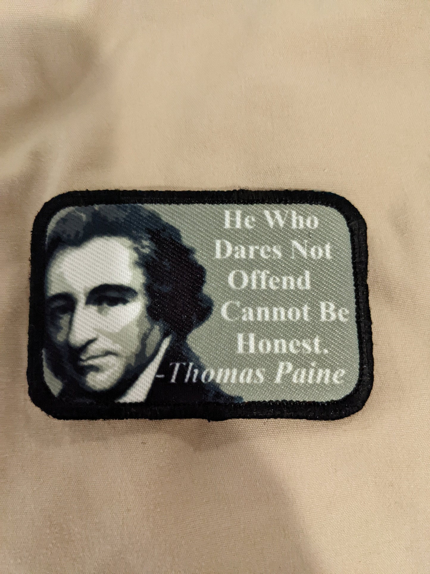 lot of 5 founding fathers quotes Ben Franklin, Thomas Paine, John Adams 2"x3" removable morale patch with hook and loop backing