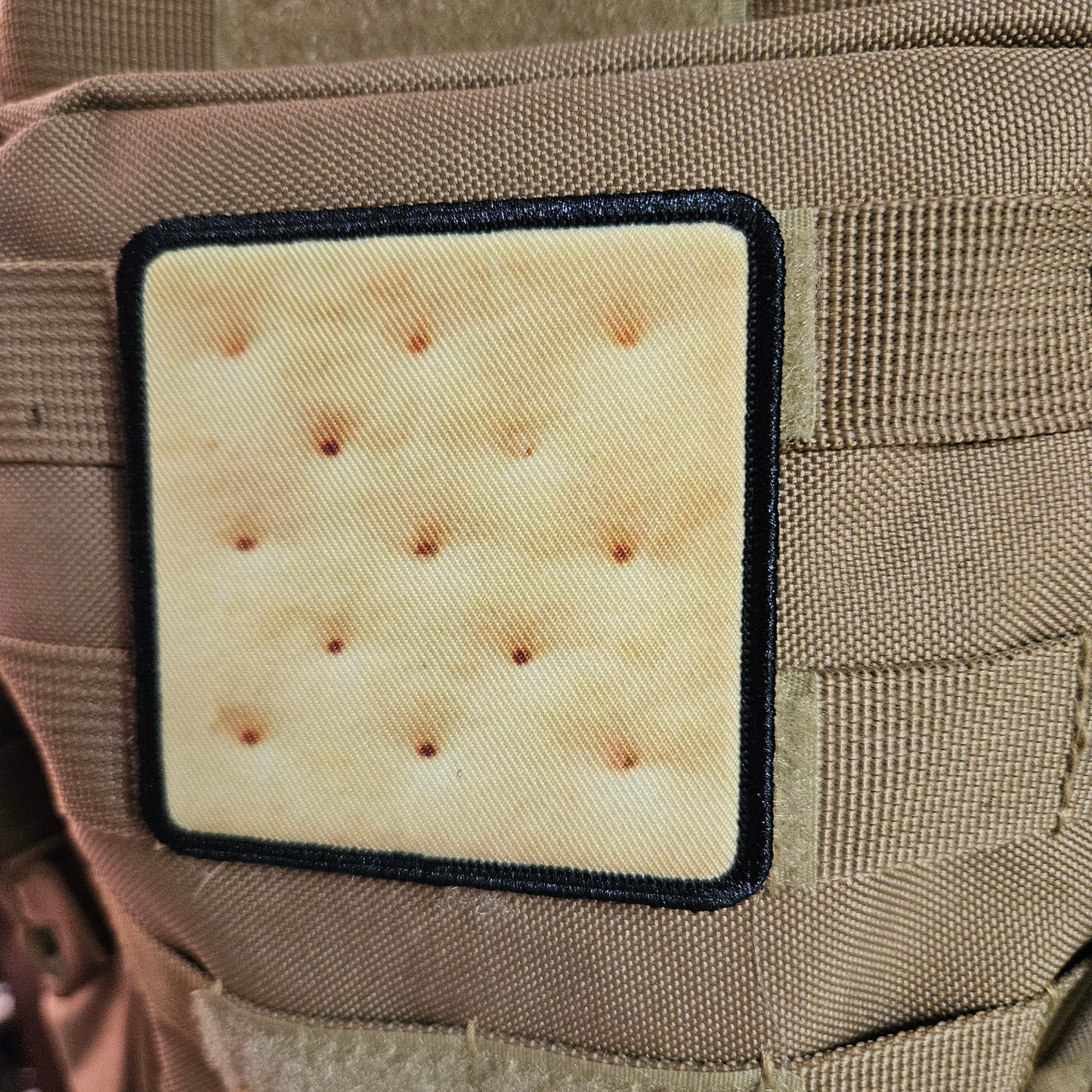 Saltine cracker enthusiasts Morale patch 3x3" square patch with hook and loop backing