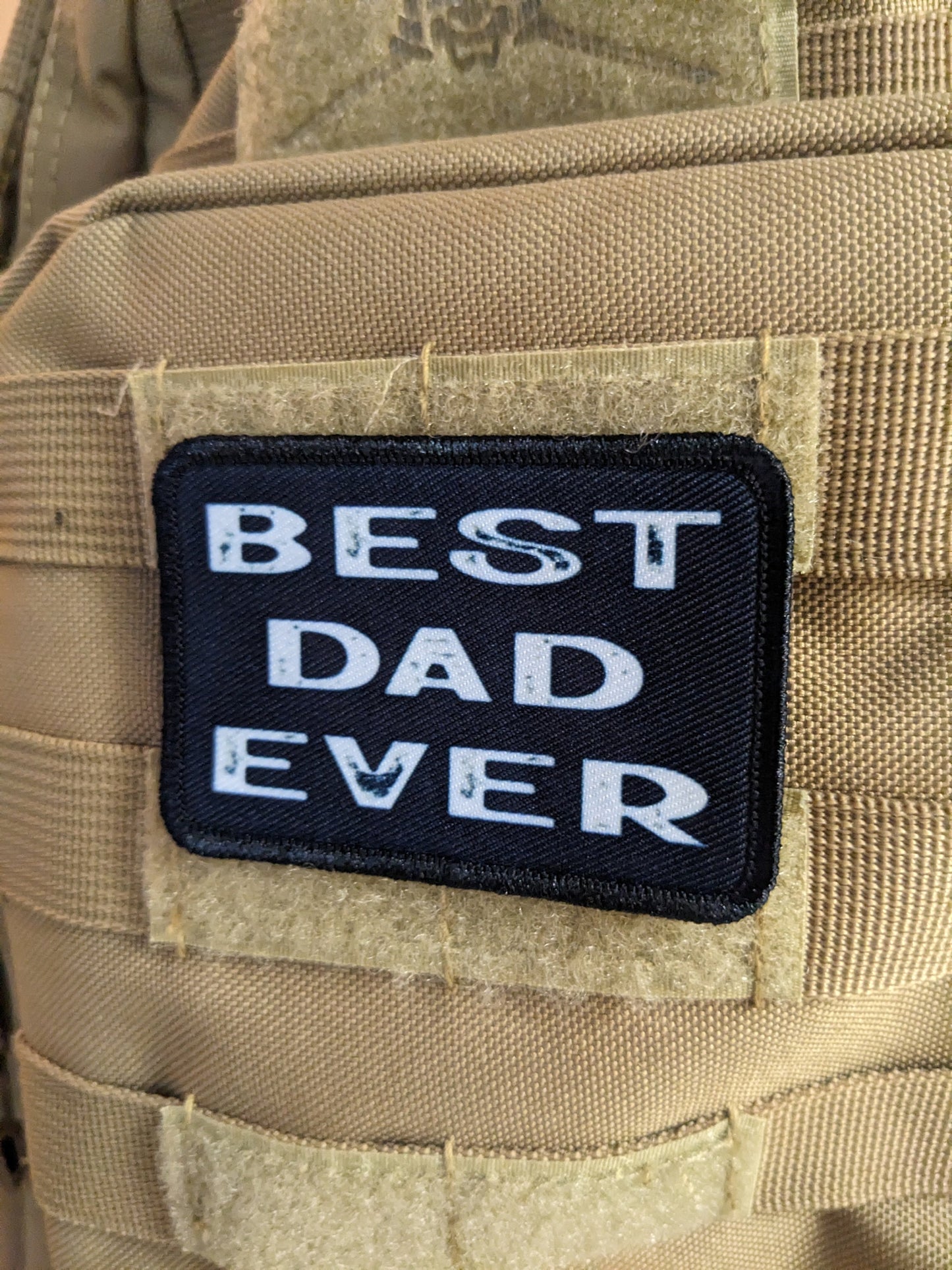 Best dad ever 2"x3" morale patch with hook and loop backing father's day edc