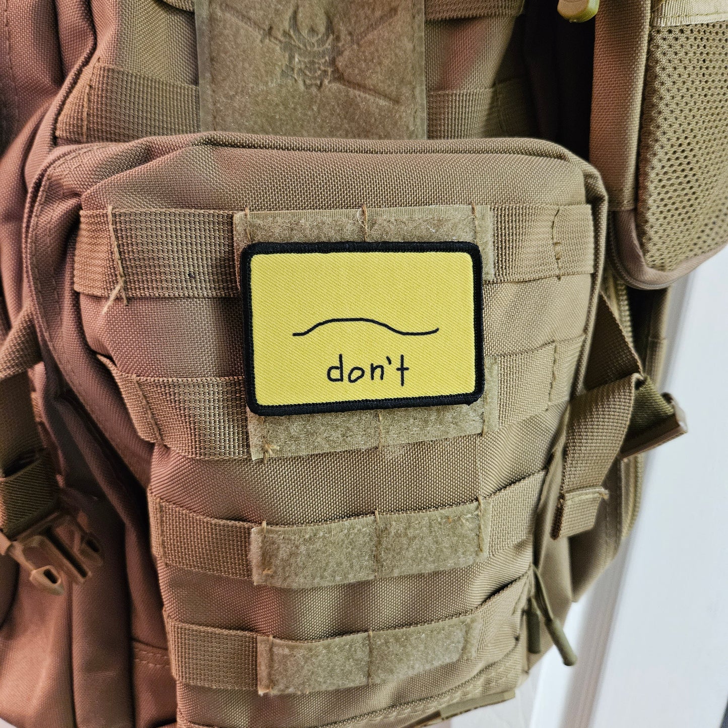 Don't bad drawing parody Gadsden flag meme 2"x3" removable morale patch with hook and loop backing