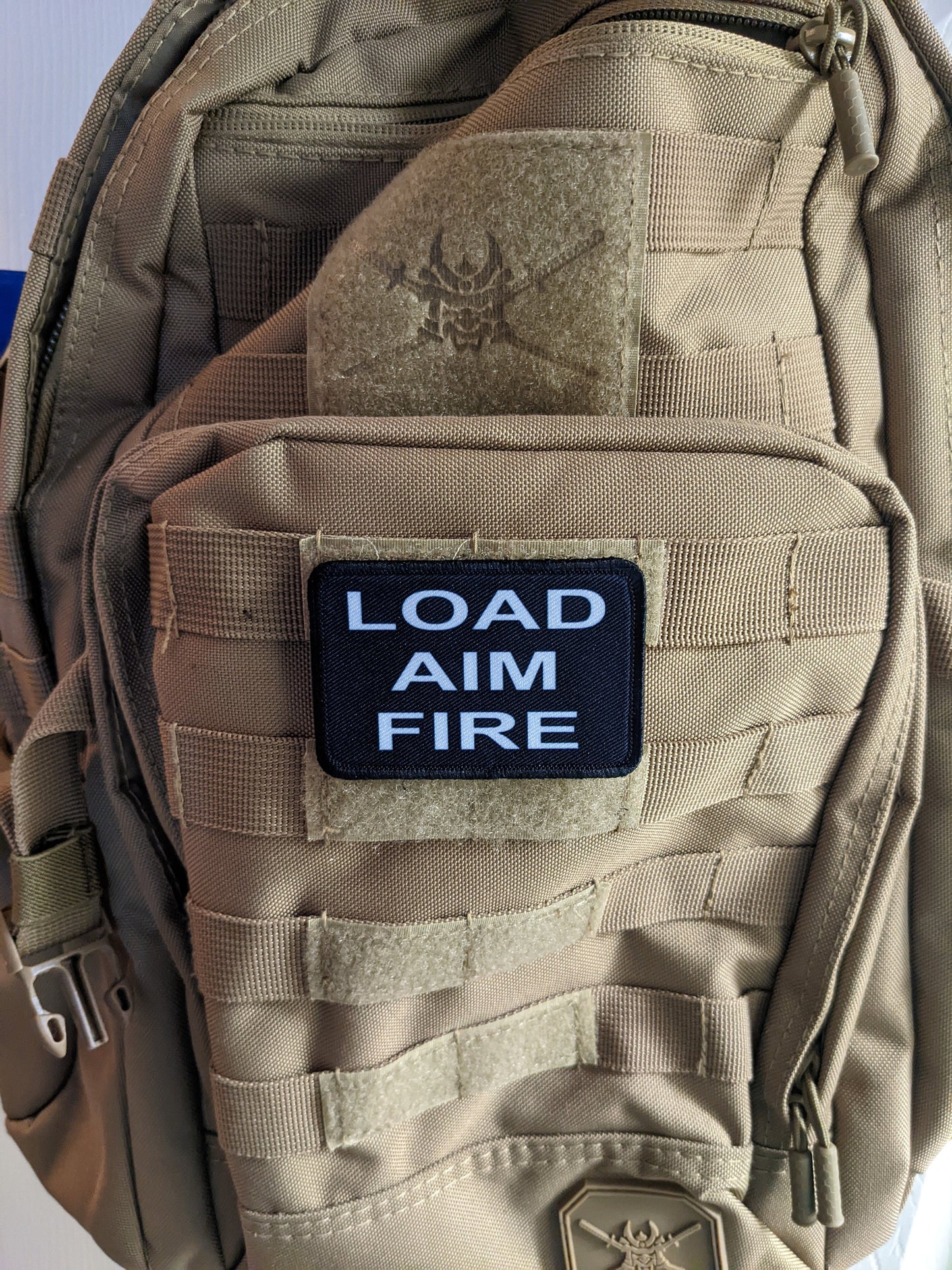 load aim fire 2nd amendment firearm enthusiast 2"x3" removable morale patch with hook and loop backing