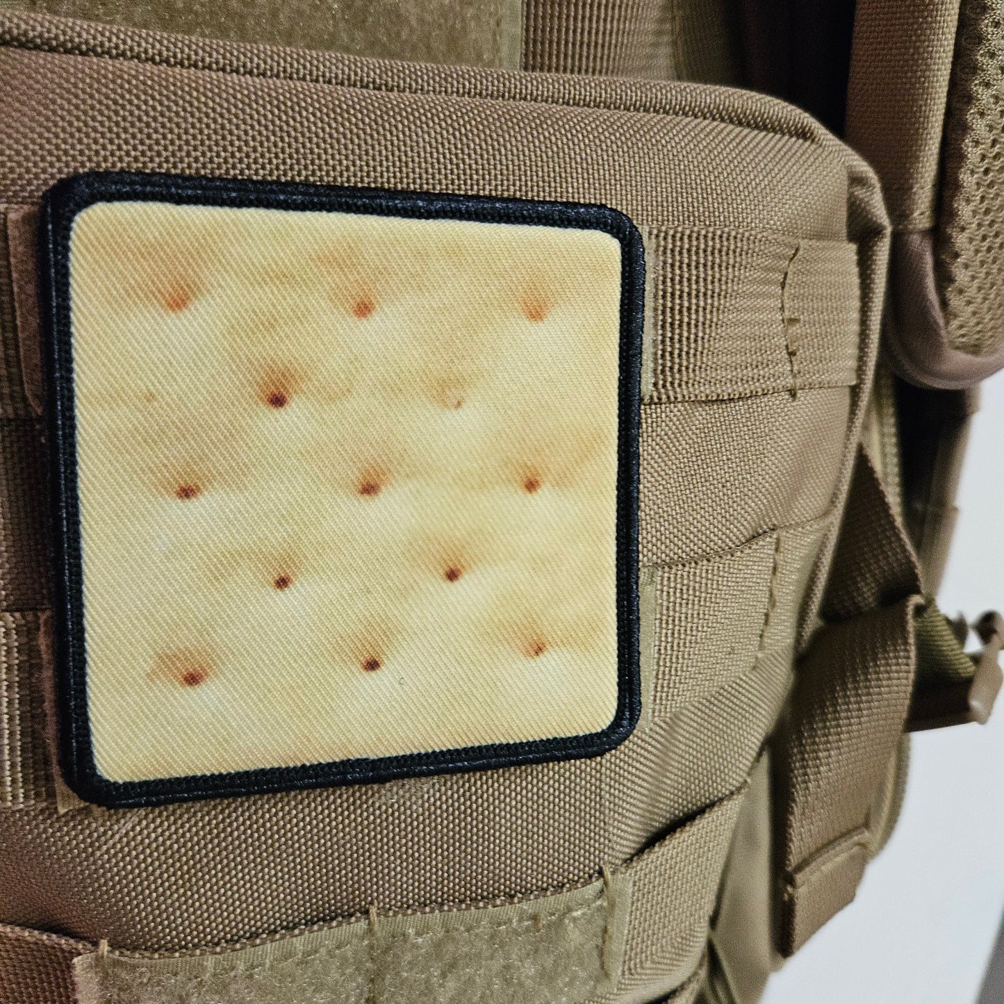 Saltine cracker enthusiasts Morale patch 3x3" square patch with hook and loop backing