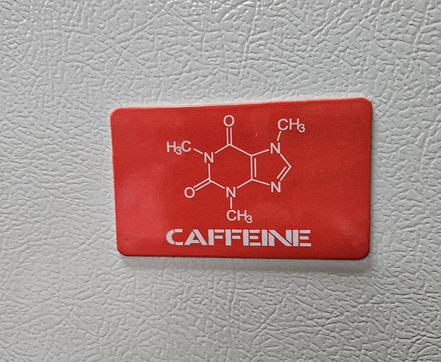 Caffeine molecule coffee enthusiast fridge magnet 2x3.5" dimensions