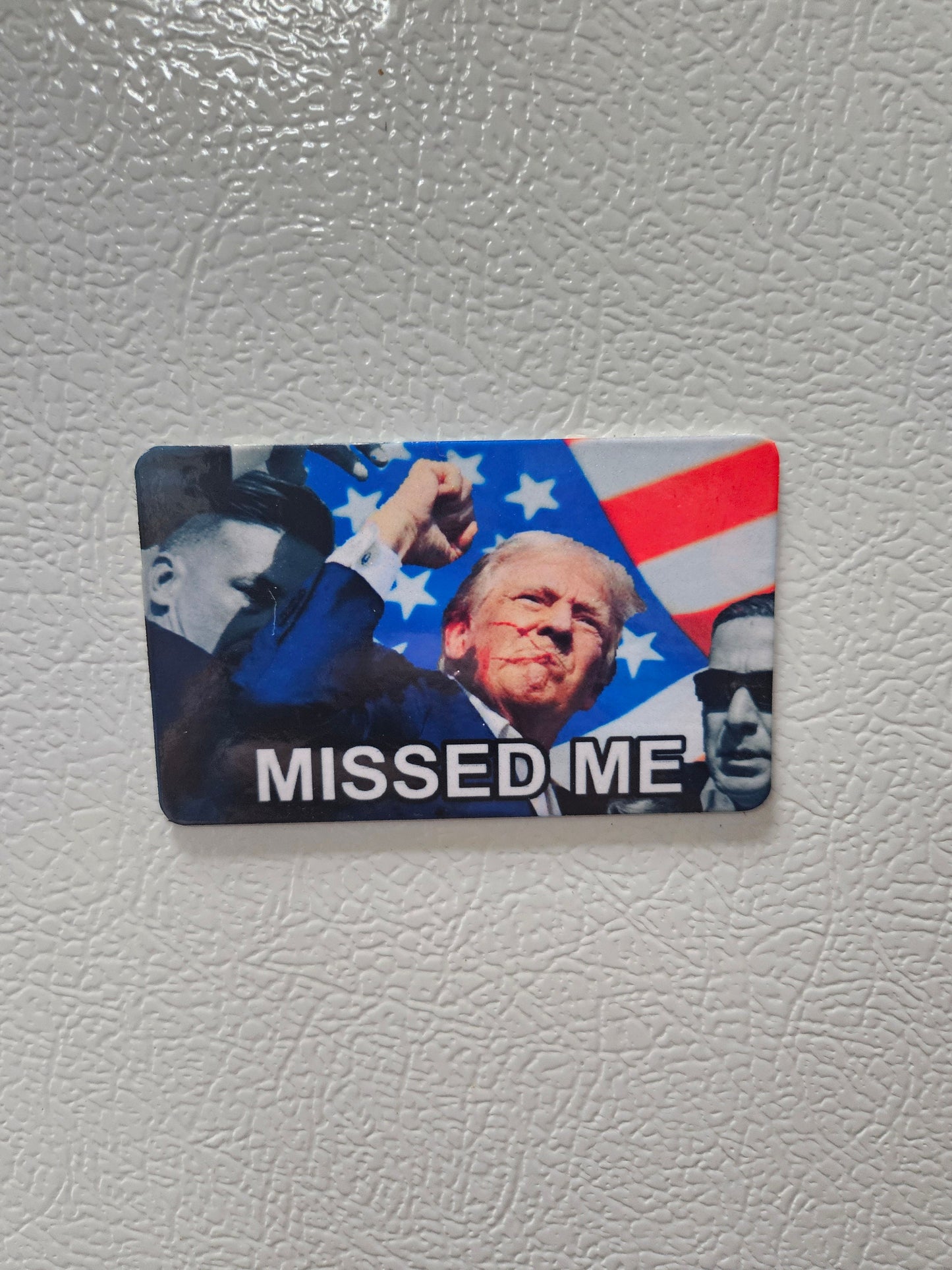 Donald fist raised you missed fridge magnet x3. 2x3.5" dimensions