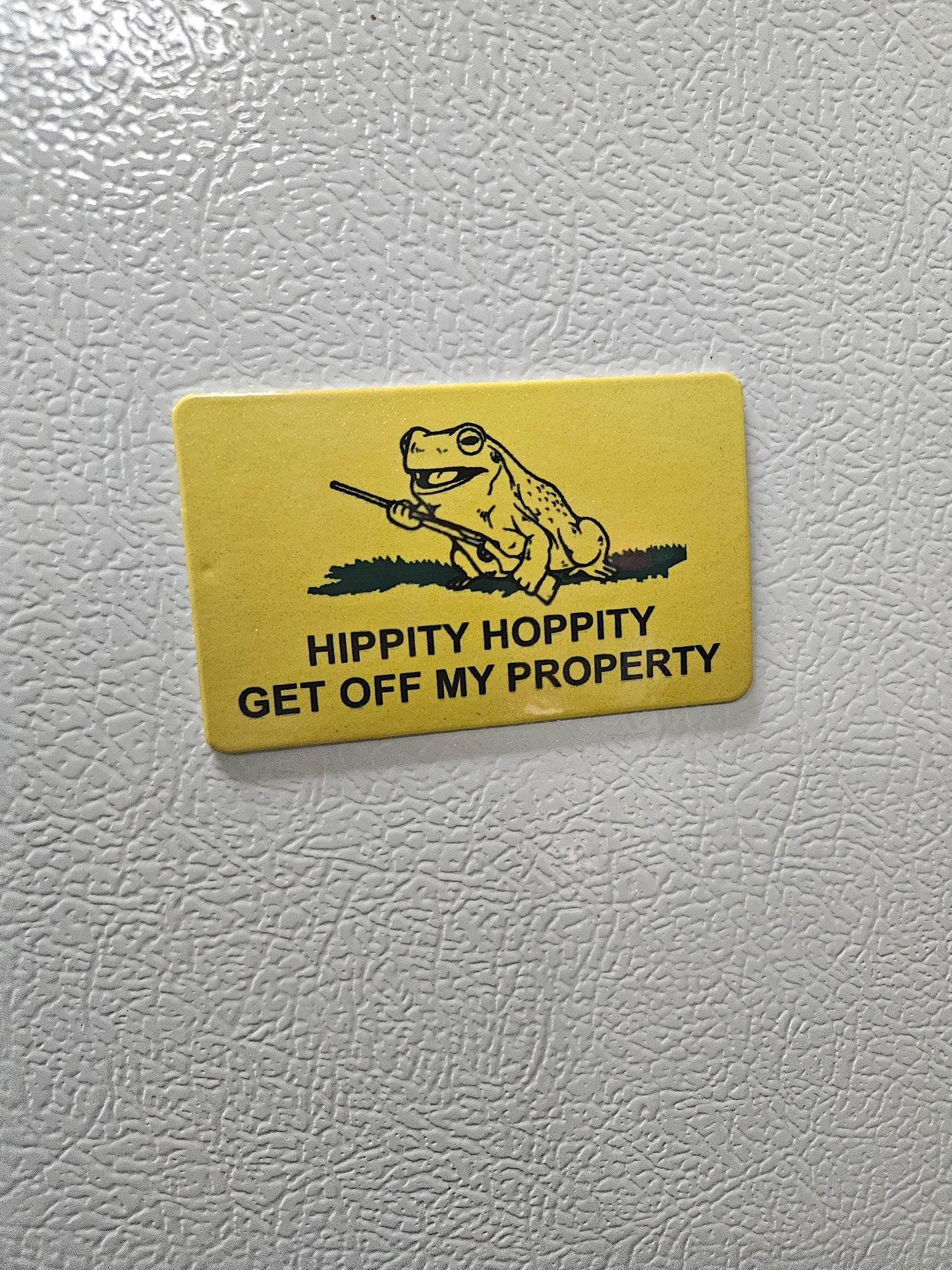 3x hippity hoppity get off my property Gadsden flag parody fridge magnet 2x3.5" dimensions