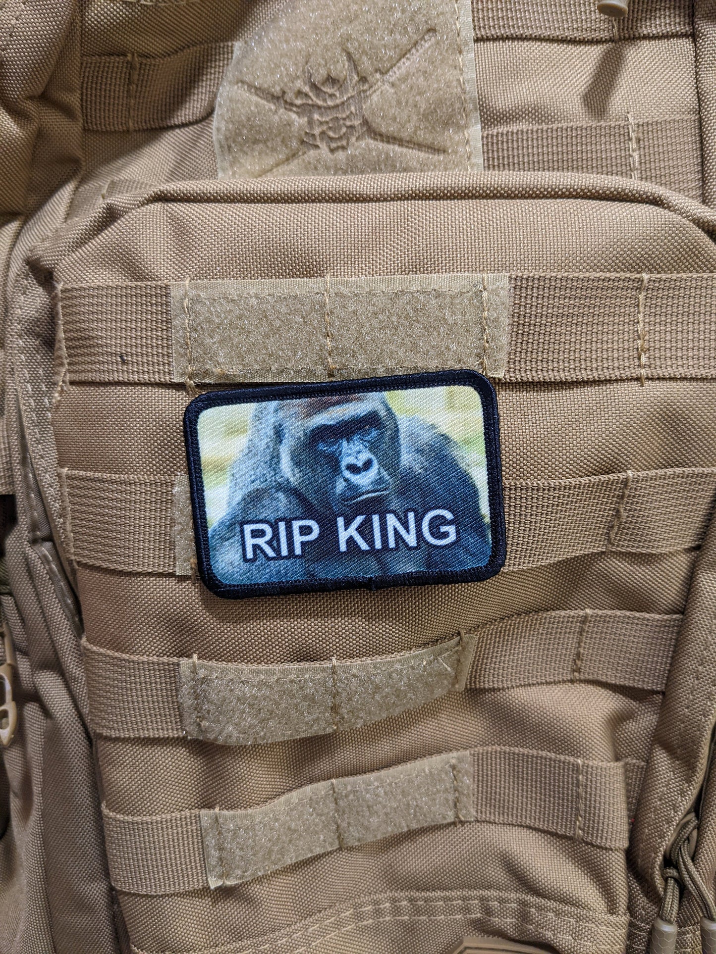 RIP KING Harambe meme 2"x3" morale patch with hook and loop backing removable