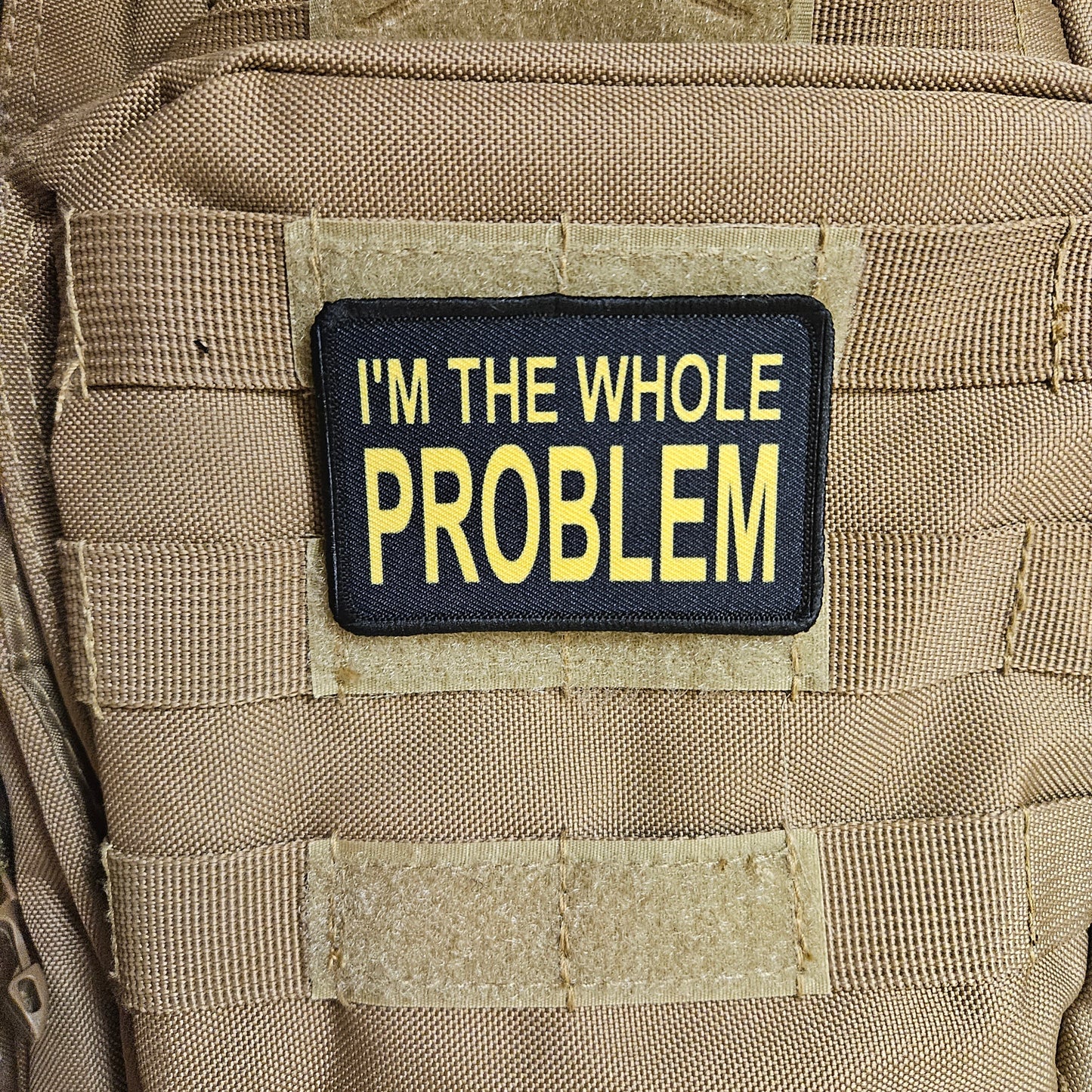 Im the whole problem removable patch 2"x3" morale patch with hook and loop backing