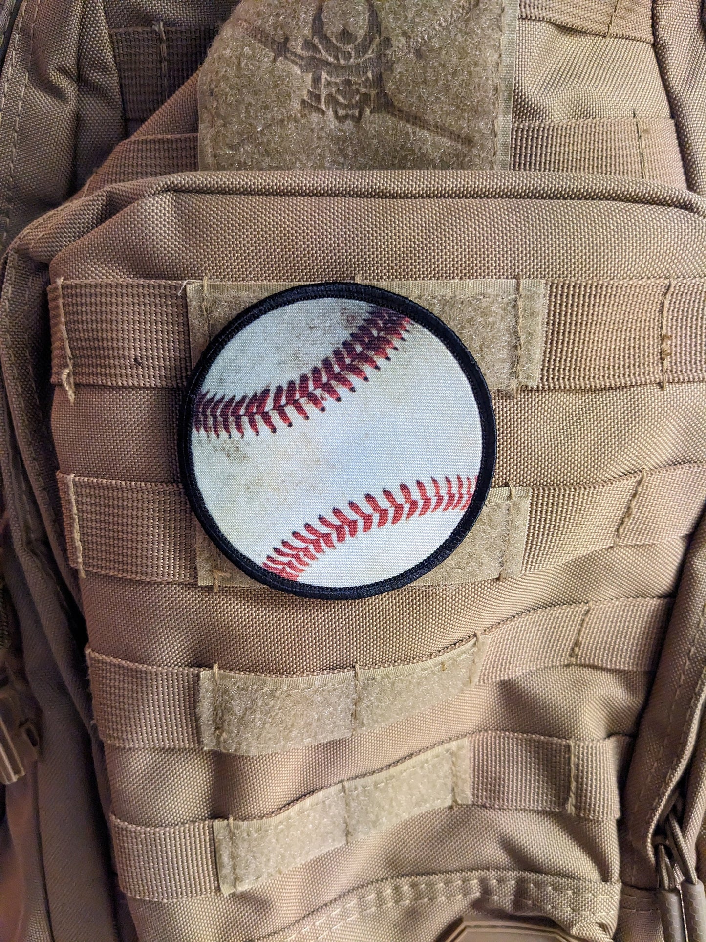 Baseball sports 3" circle morale patch with hook and loop backing