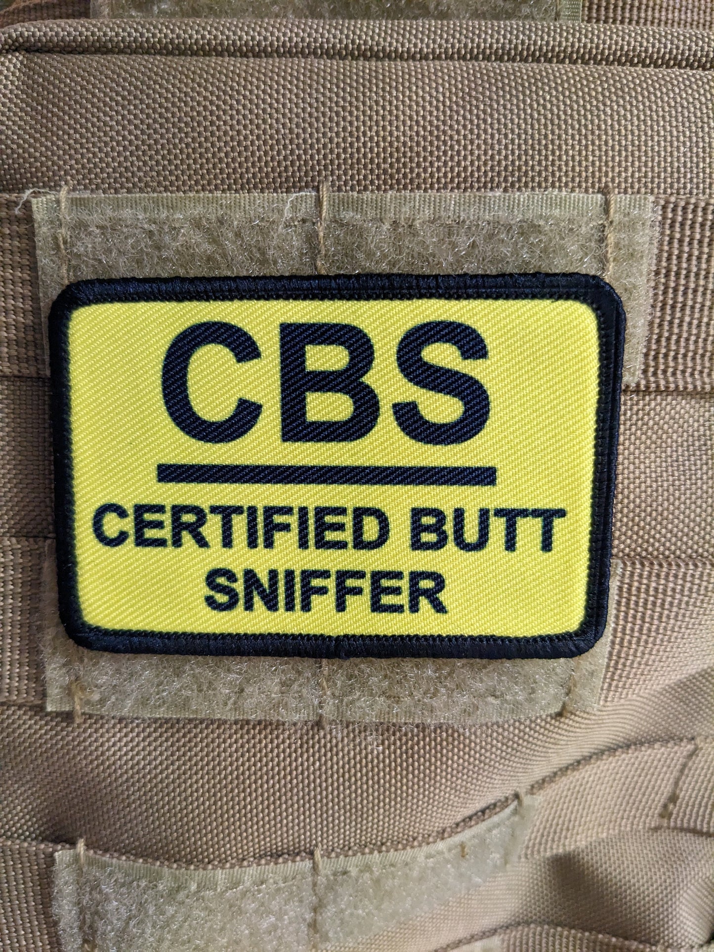 Certified butt sniffer vest patch 2"x3" removable morale patch with hook and loop backing