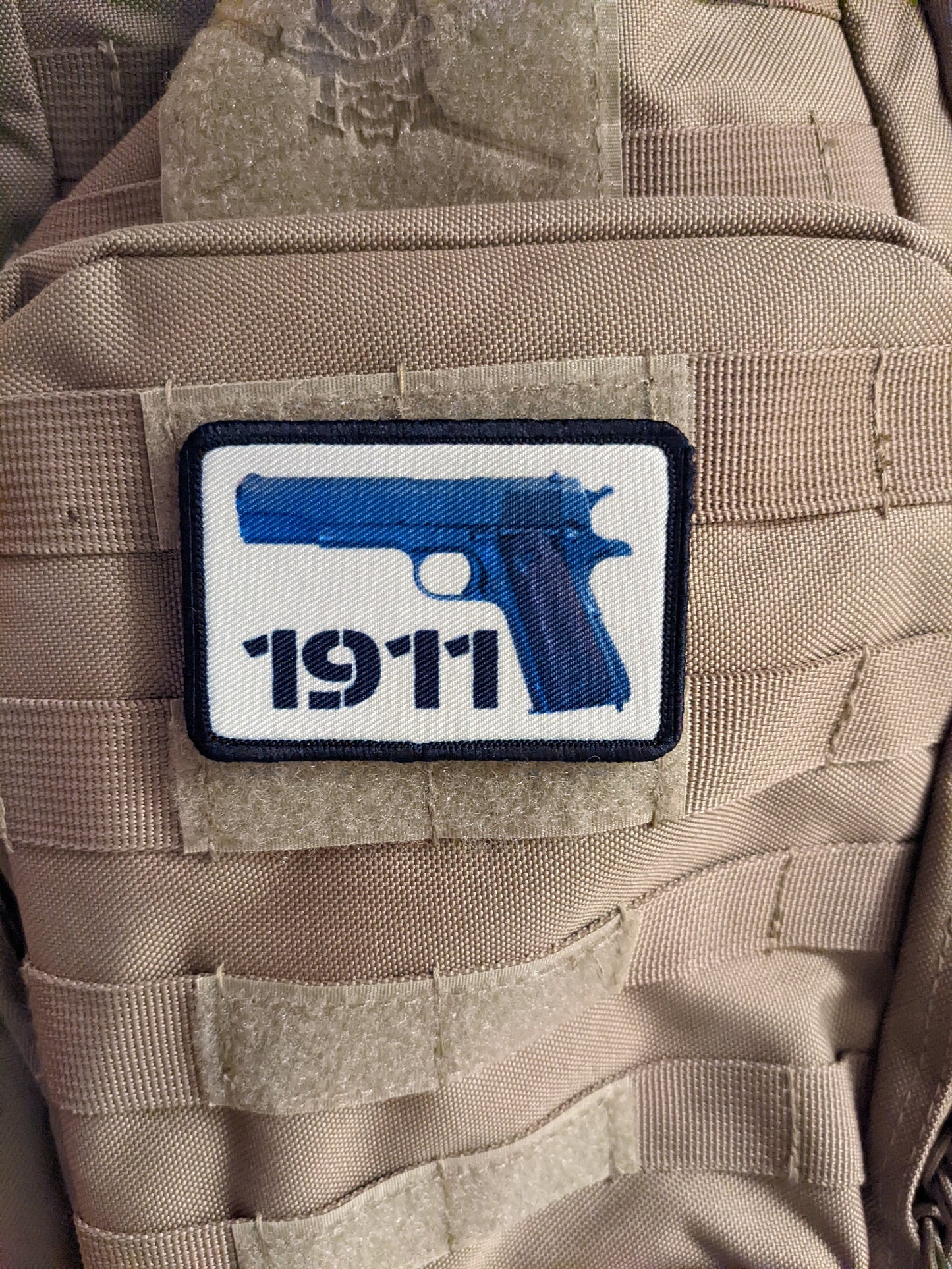 1911 a1 pistol 2"x3" morale patch with hook and loop backing