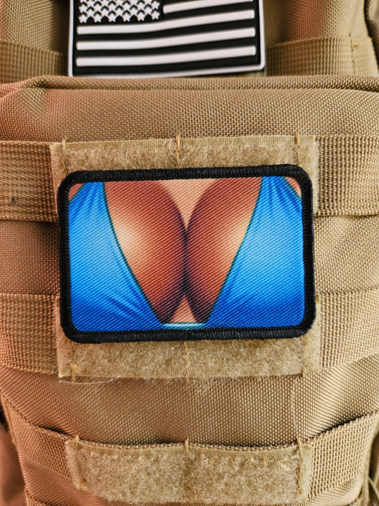 Huge mommy milkers meme  dark version 2"x3" morale patch with hook and loop backing
