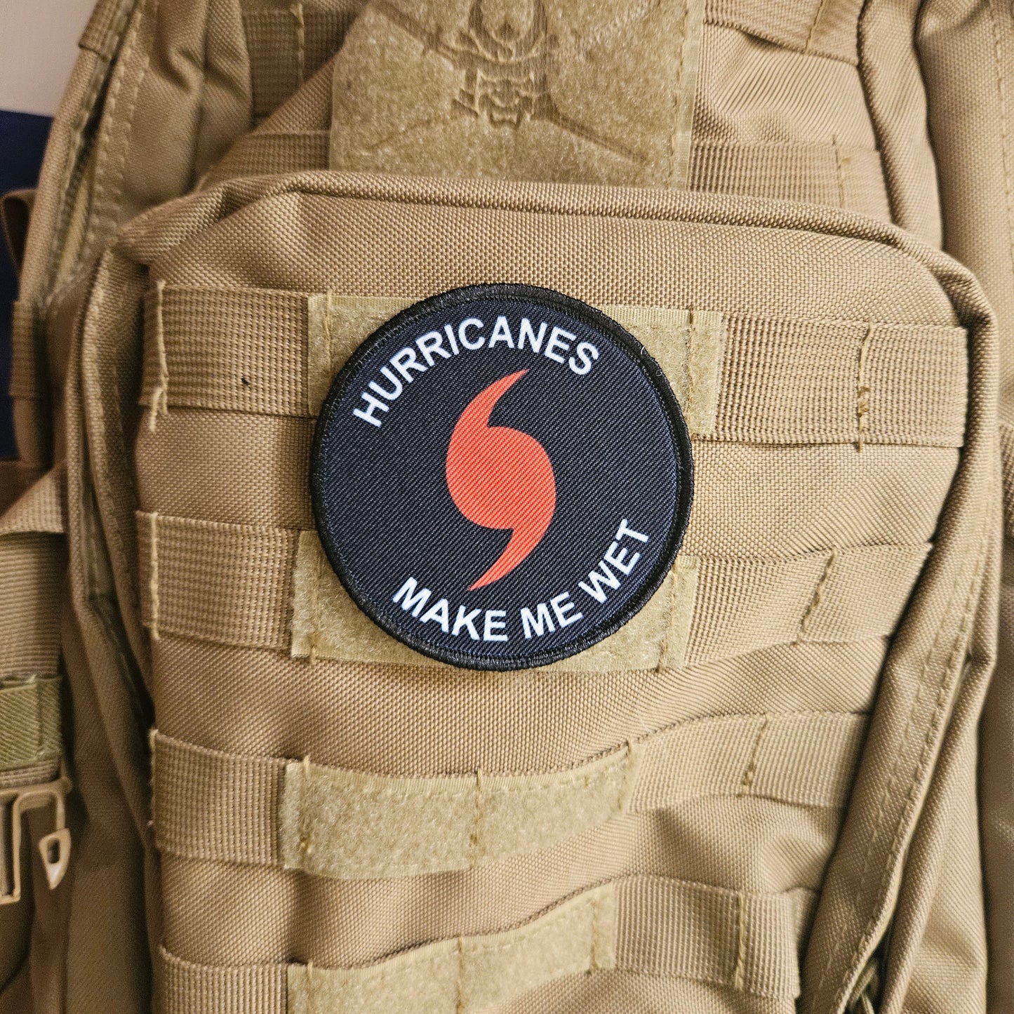Hurricanes make me wet  3" circle morale patch with hook and loop backing