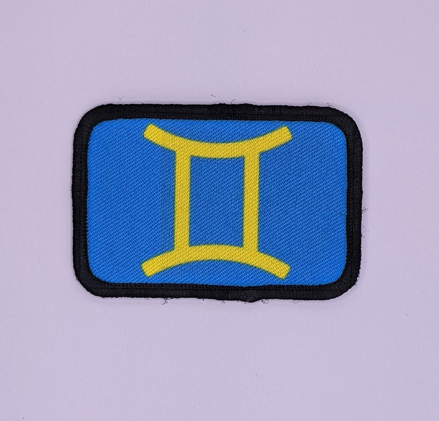 Gemini sign zodiac custom colors available 2"x3" morale patch with hook and loop backing